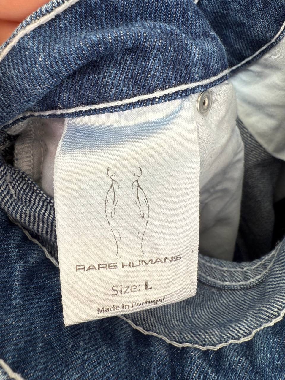 Designer Vintage Rare Humans Lasered Monogram Denim Pants Size US 33 - 7 Thumbnail