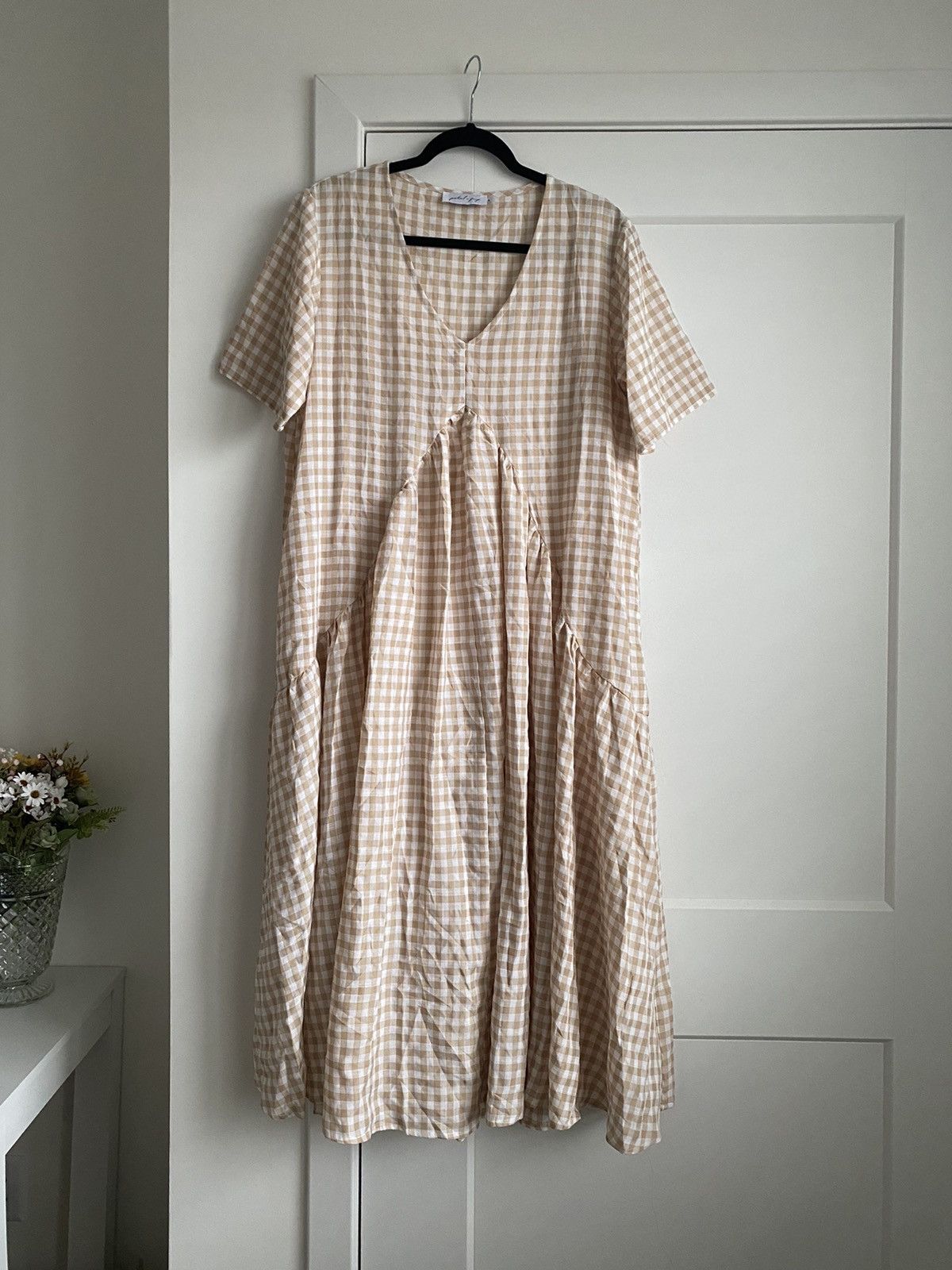 Other Petal And Pup Cream And White New Gingham Dress Sz L Size L / US 10 / IT 46 - 1 Thumbnail