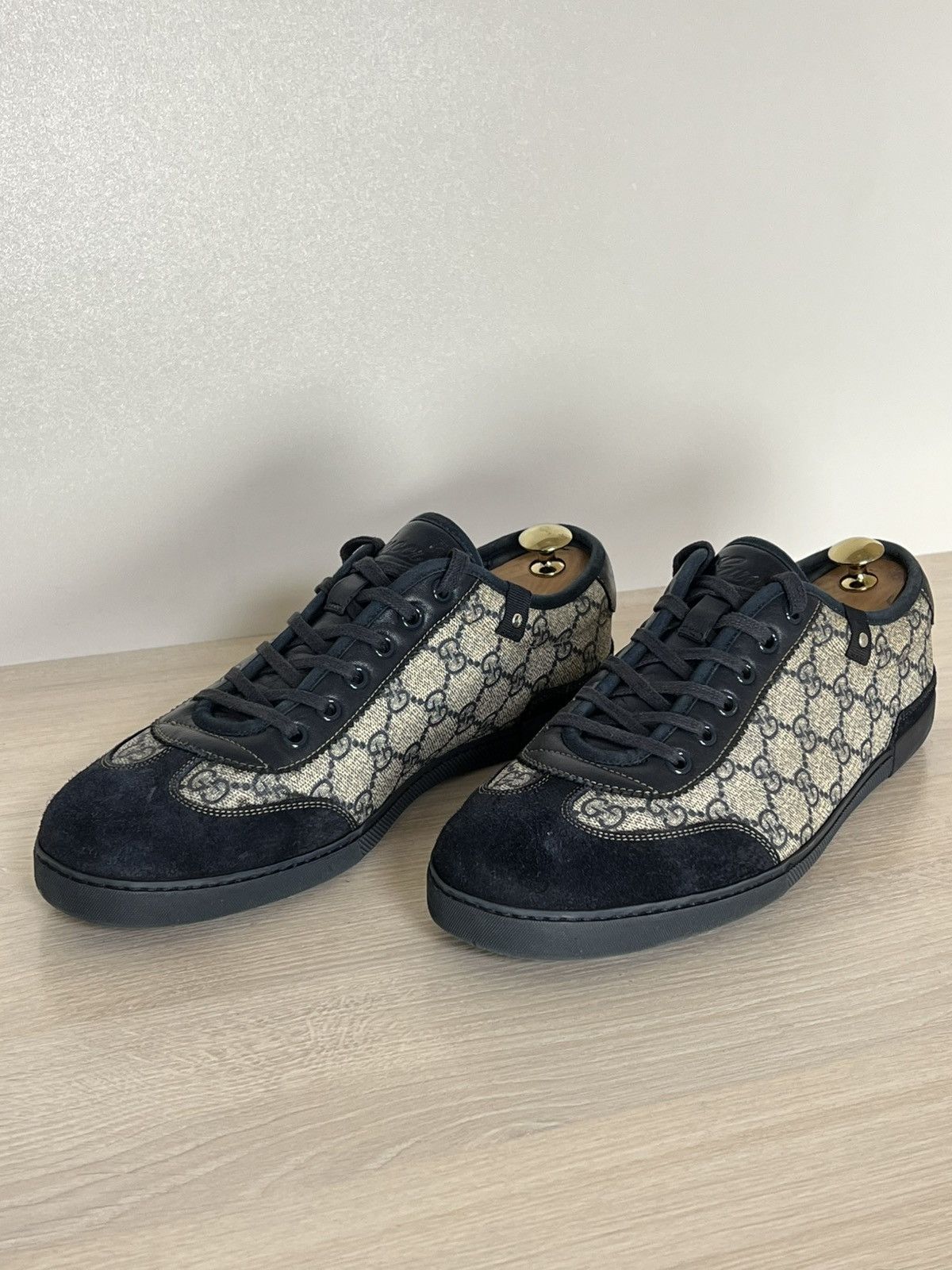 Gucci Gucci GG Supreme Monogram Canvas Sneakers Navy Suede Size US 9.5 / EU 42-43 - 2 Thumbnail