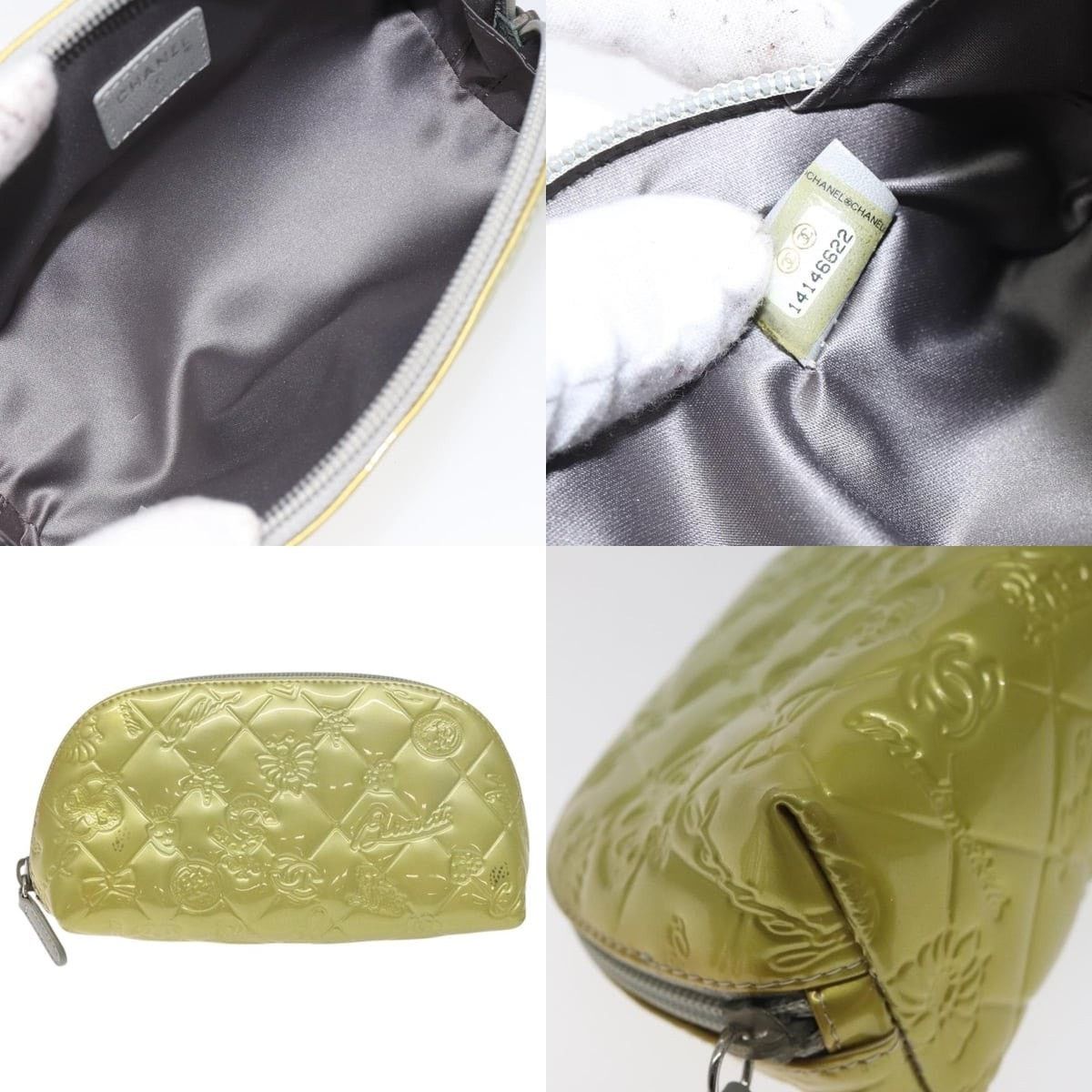 Chanel Chanel Pouch Enamel Silver CC Size ONE SIZE - 5 Thumbnail