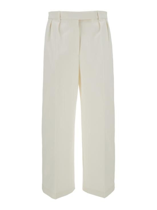 Thom Browne THOM BROWNE Women Straight Pants FTC482UF0576 White Size 27" / US 4 / IT 40 - 1 Thumbnail