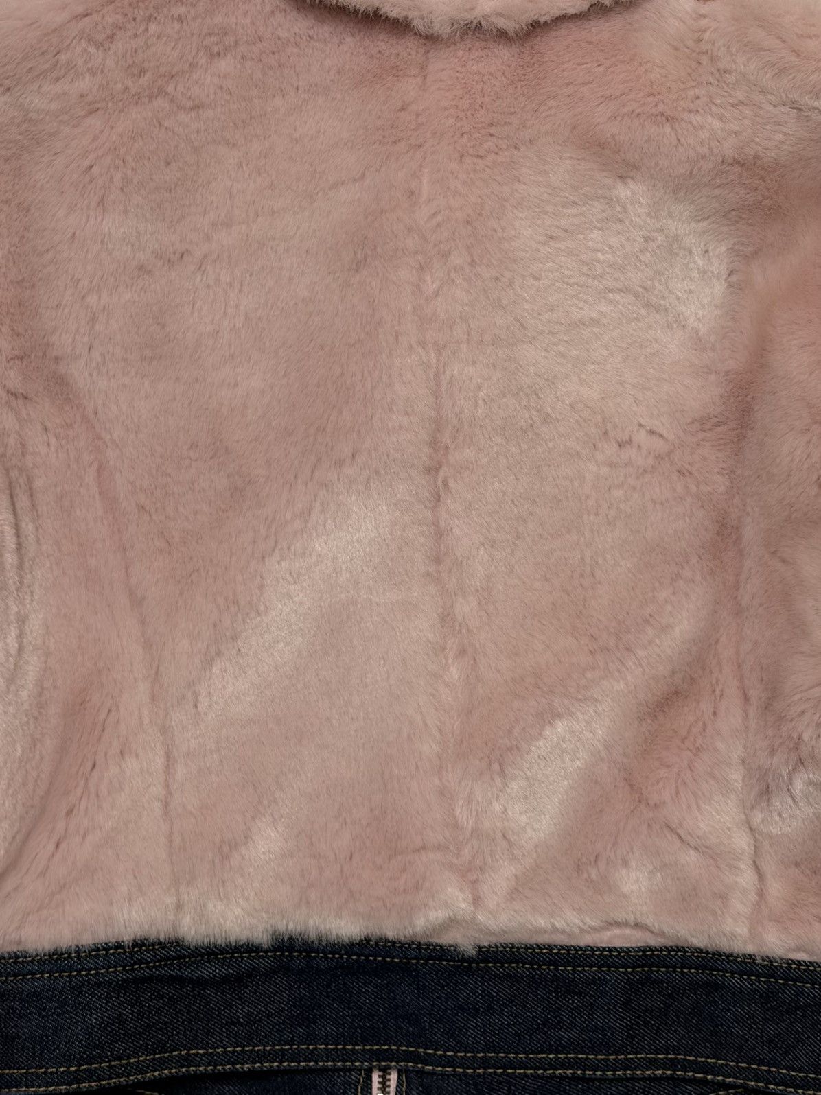 Dolce & Gabbana D&G Fall Winter 1999 Pink Fur & Denim Cropped Jacket Size XS / US 0-2 / IT 36-38 - 5 Thumbnail