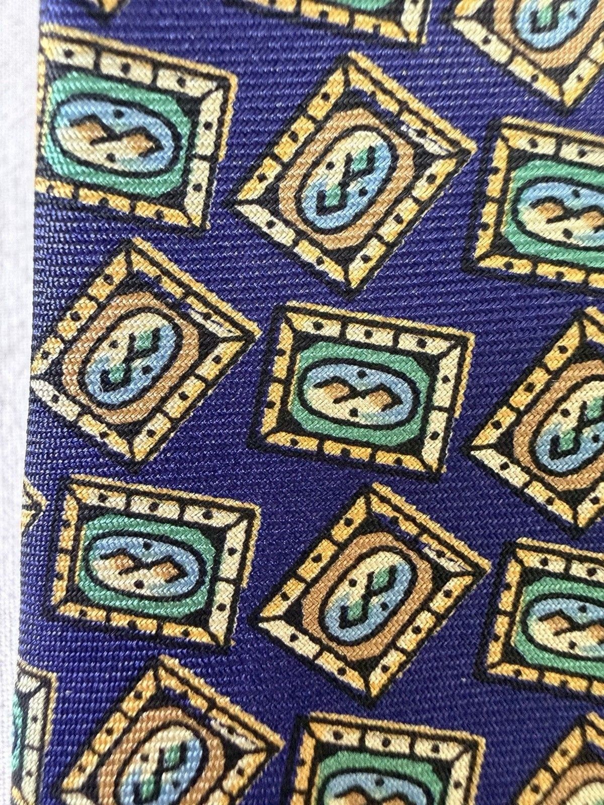 Christian Dior Monsieur Vtg Christian Dior Monsieur Silk Tie Purple Geometric 55" Size ONE SIZE - 8 Thumbnail