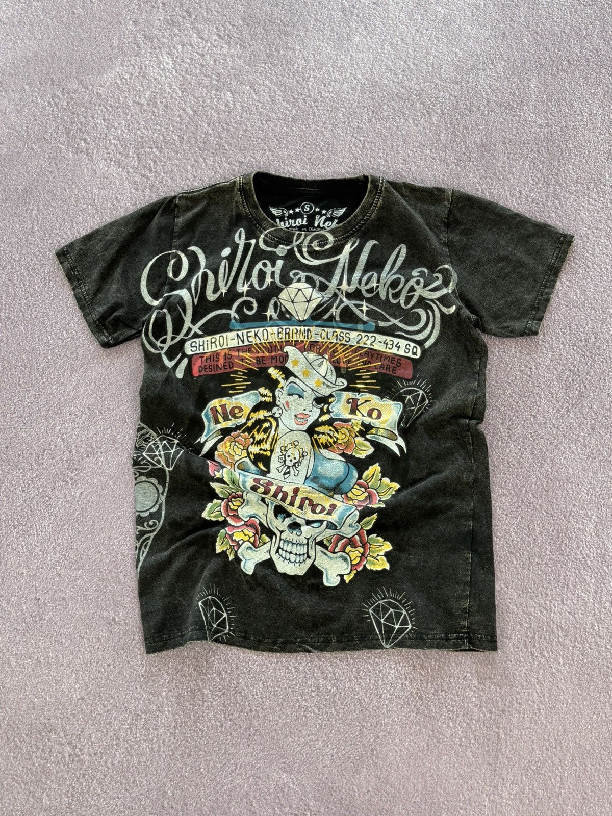 Japanese Brand 00s Shiroi Neko Y2K Faded Grunge T-Shirt Size US S / EU 44-46 / 1 - 1 Thumbnail