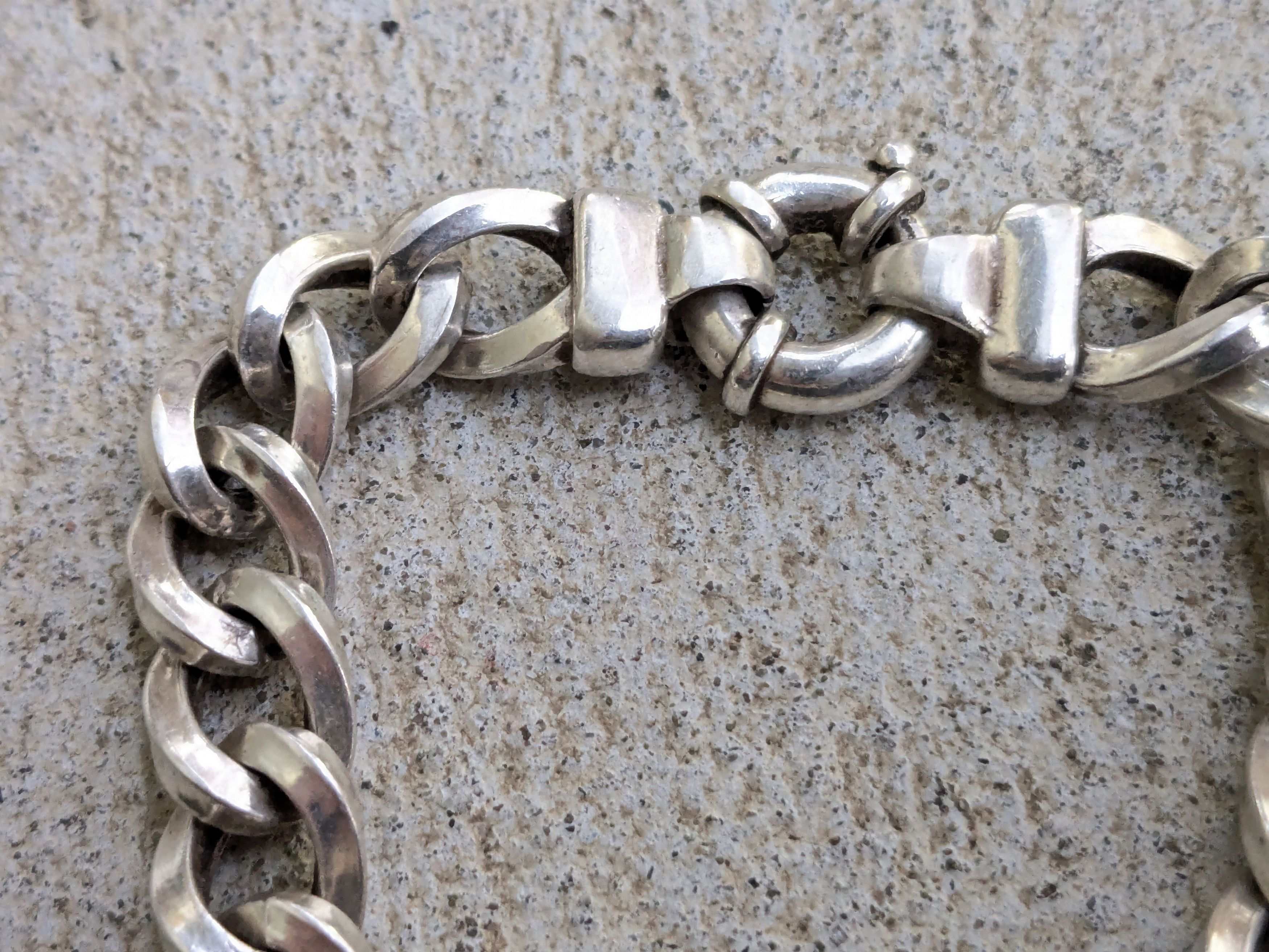 Vintage Vintage Sterling Silver Bracelet Curb Hollow Puffy 8" Italy Size ONE SIZE - 9 Thumbnail