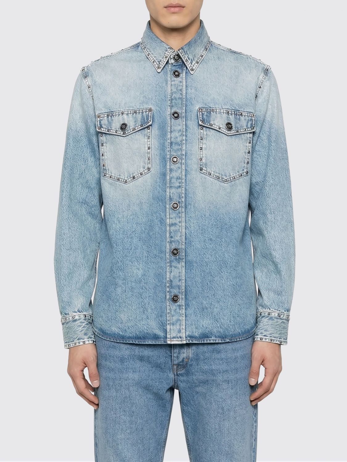 Versace Versace Shirt Men Stone Washed Size US L / EU 52-54 / 3 - 1 Thumbnail