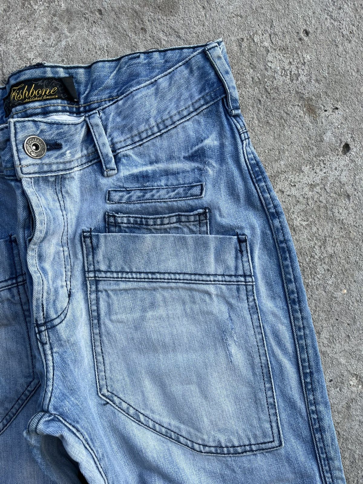 If Six Was Nine × Japanese Brand × Le Grande Bleu (L.G.B.) Jeans Dirty Pants Faded Crash Denim Thrashed Y2K Distressed Size US 34 / EU 50 - 5 Thumbnail
