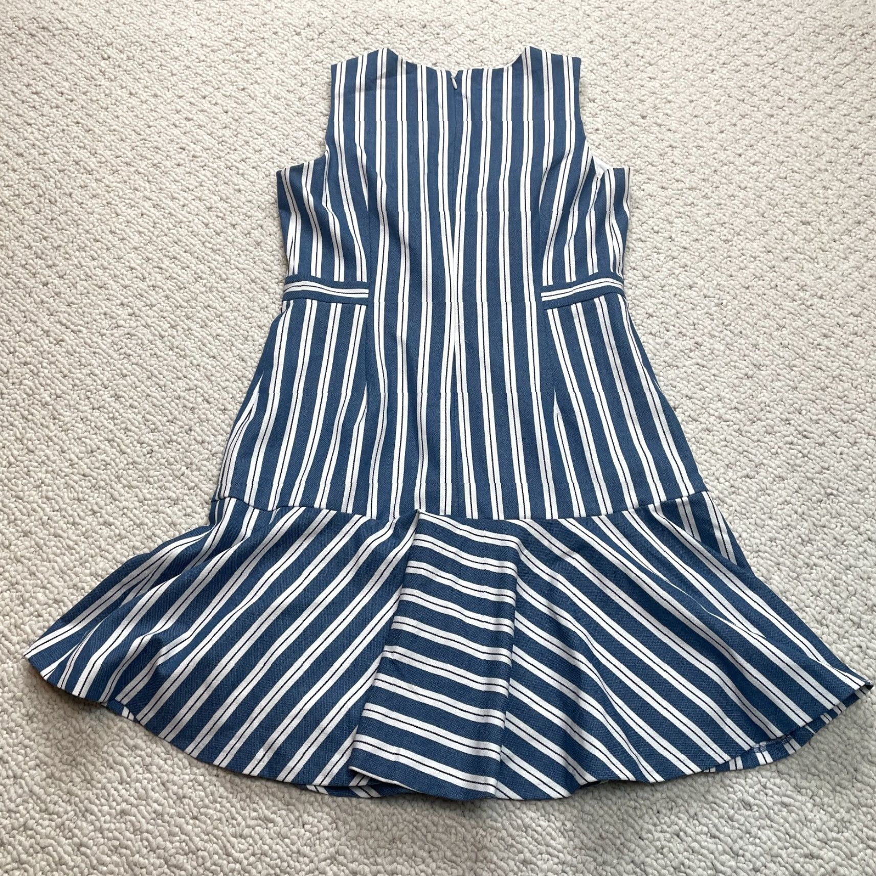 Banana Republic Banana Republic Dress Womens 4 Blue White Striped Sleeveless Midi Fit Flare Size S / US 4 / IT 40 - 7 Thumbnail