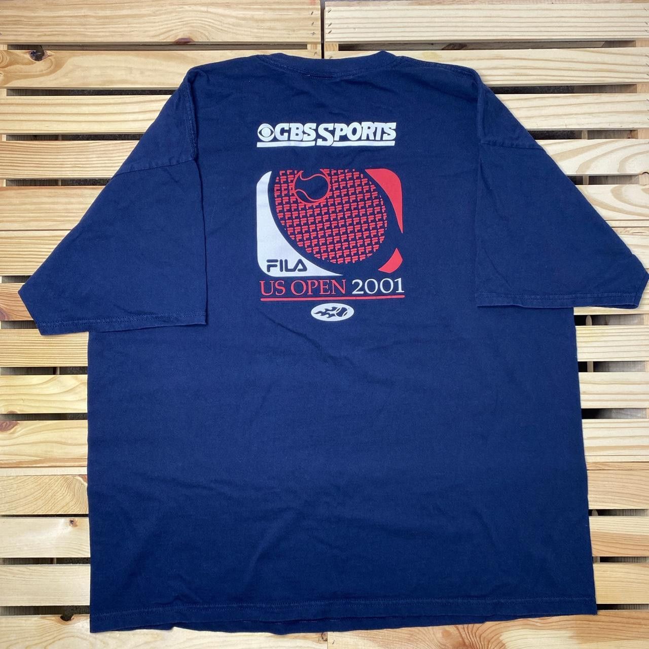 Fila Vintage FILA US Open 2001 Navy Blue Tennis Tee Size XL Size US XL / EU 56 / 4 - 1 Thumbnail