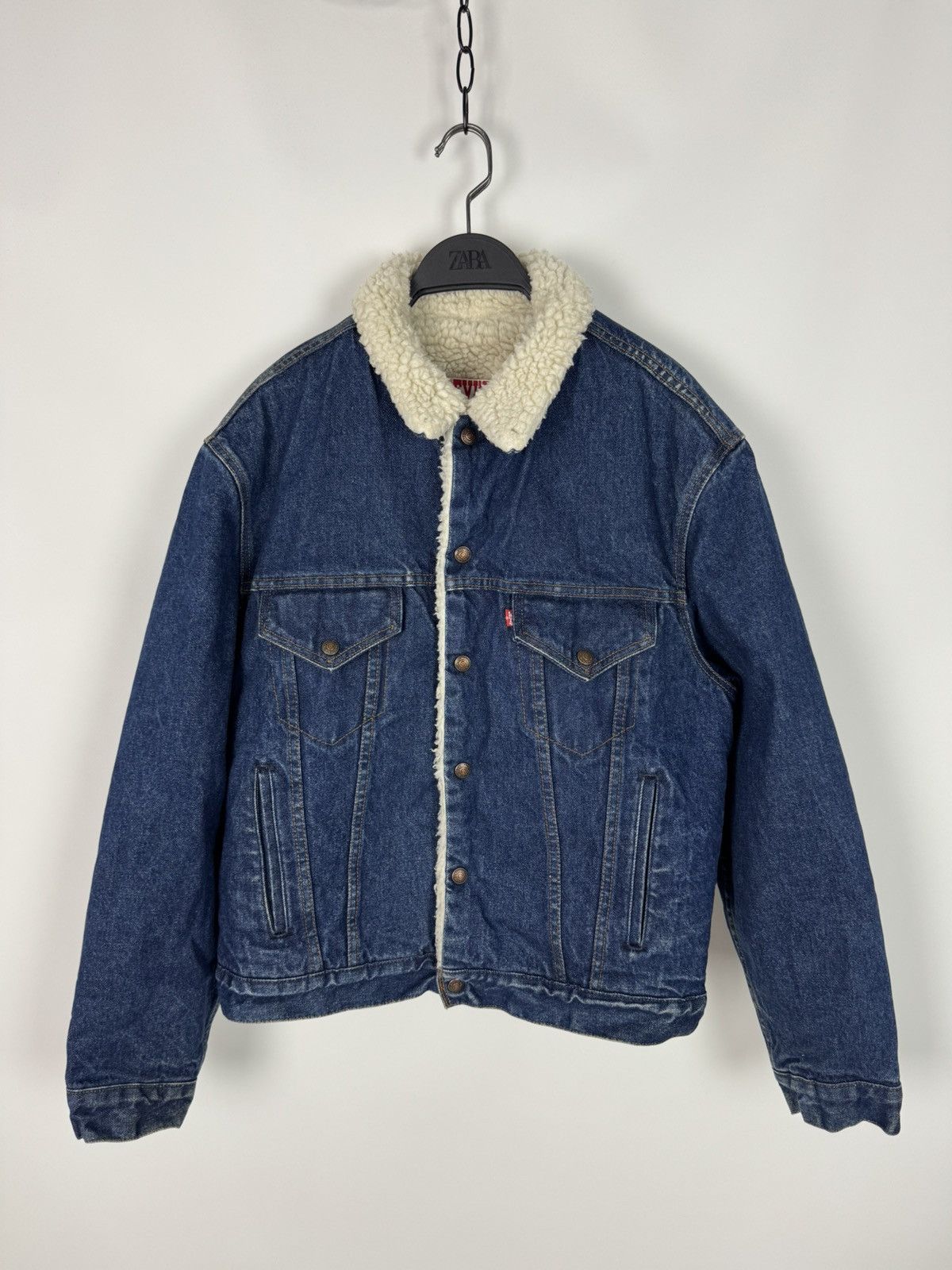 Levi's 1990’s Vintage Levi’s Sherpa Denim Jacket Made in USA Size US XL / EU 56 / 4 - 4 Thumbnail