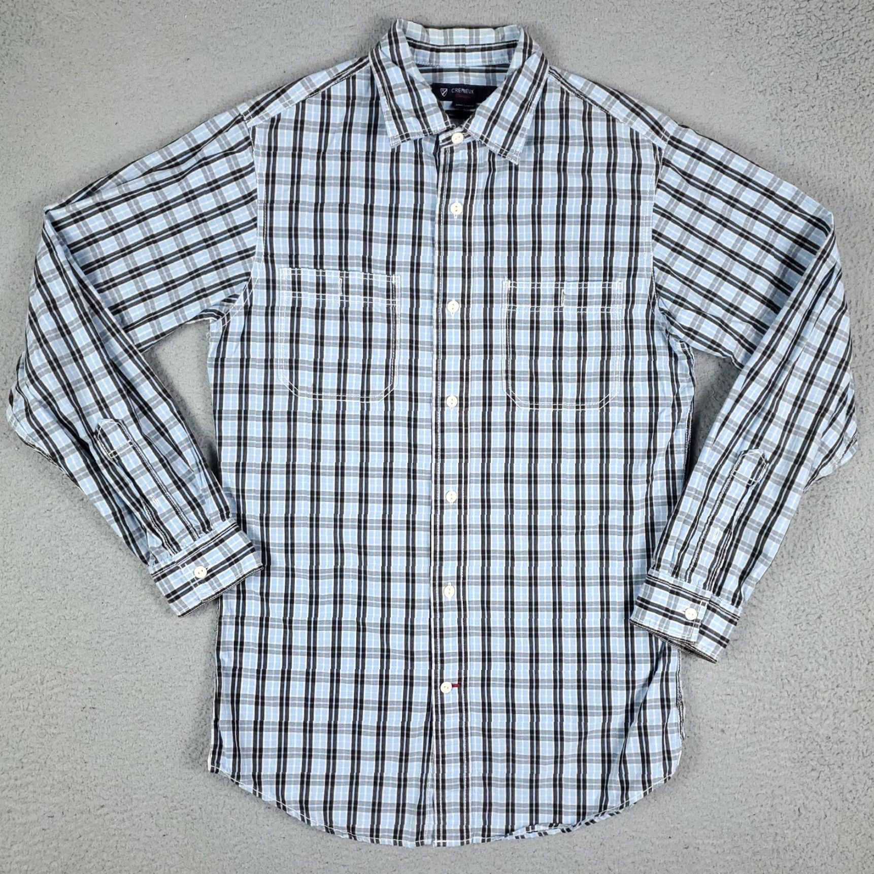 Cremieux Daniel Cremieux Shirt Adult Small Blue Cotton Button-Up Plaid Long Sleeve 2-Pocket Classic Mens Size US S / EU 44-46 / 1 - 2 Thumbnail