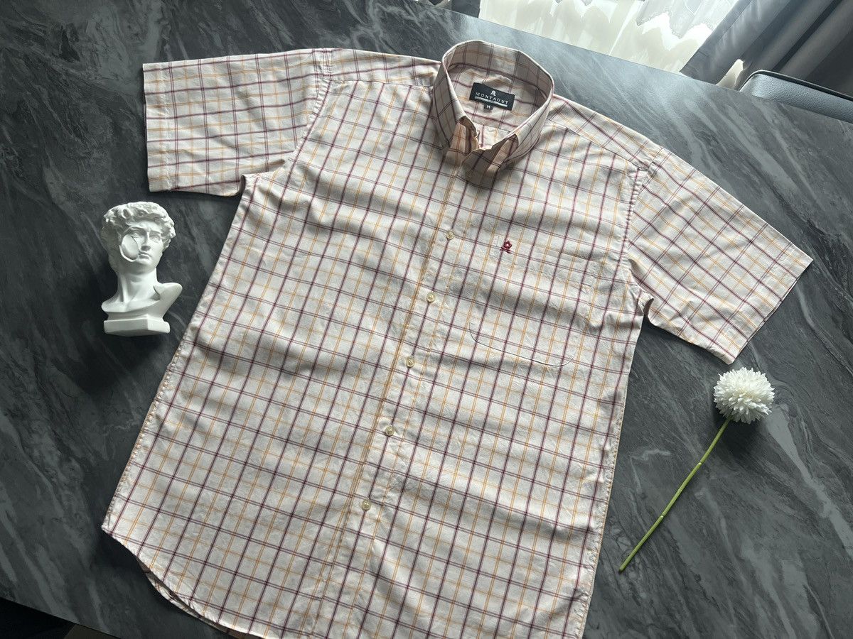 Montagut Montagut : Shirt Button Ups Check Plaid Tatan Size US M / EU 48-50 / 2 - 1 Thumbnail