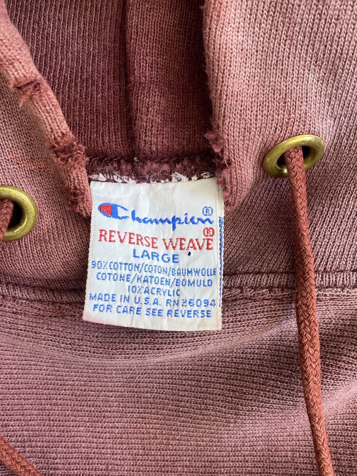 Champion Vintage 90’s Champion Reverse Weave Sunfaded Thrashed Hoodie Size US L / EU 52-54 / 3 - 2 Thumbnail