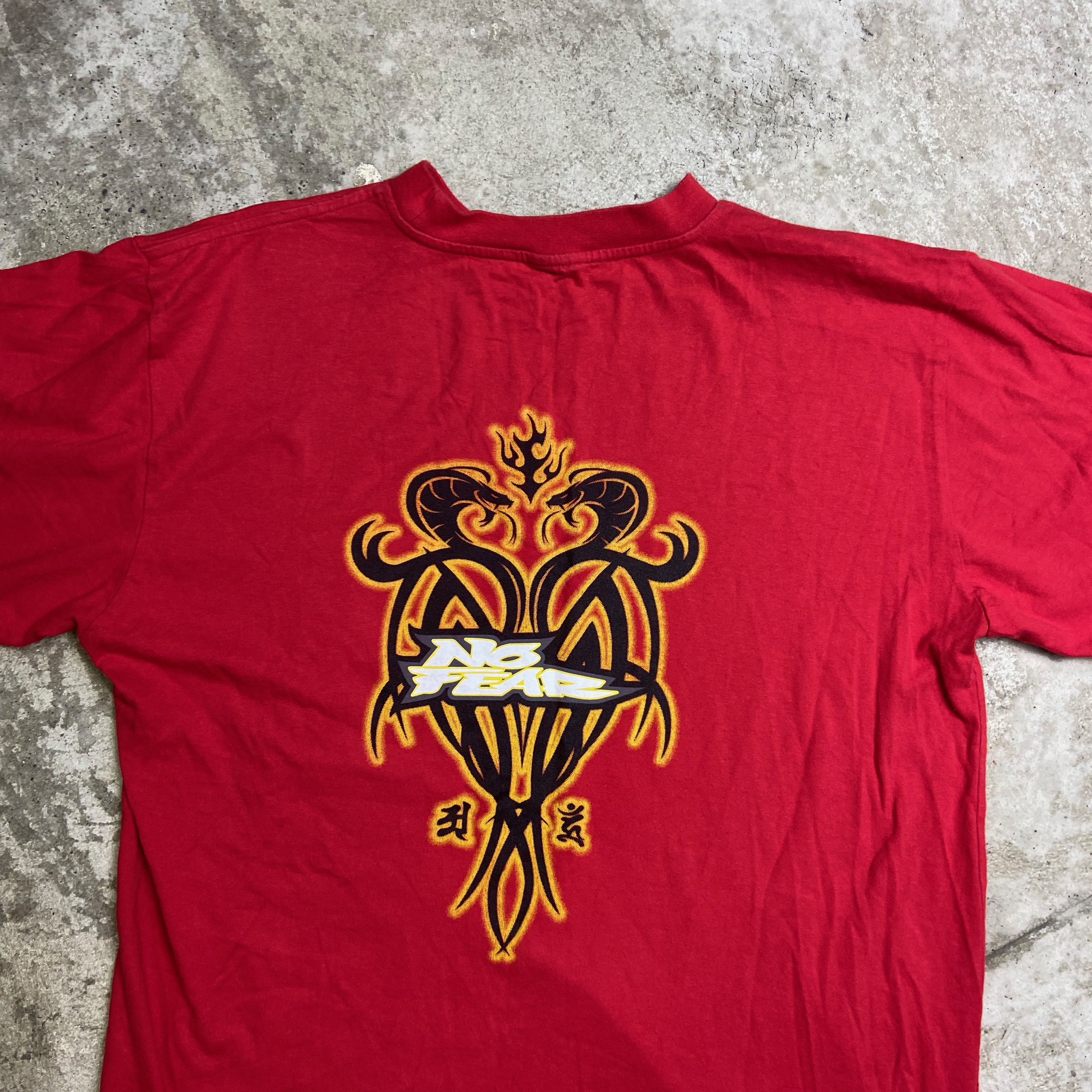 No Fear 1990s NO FEAR FLAME SNAKE ARCHIVE VINTAGE RARE TEE - № 136 Size US XL / EU 56 / 4 - 5 Thumbnail