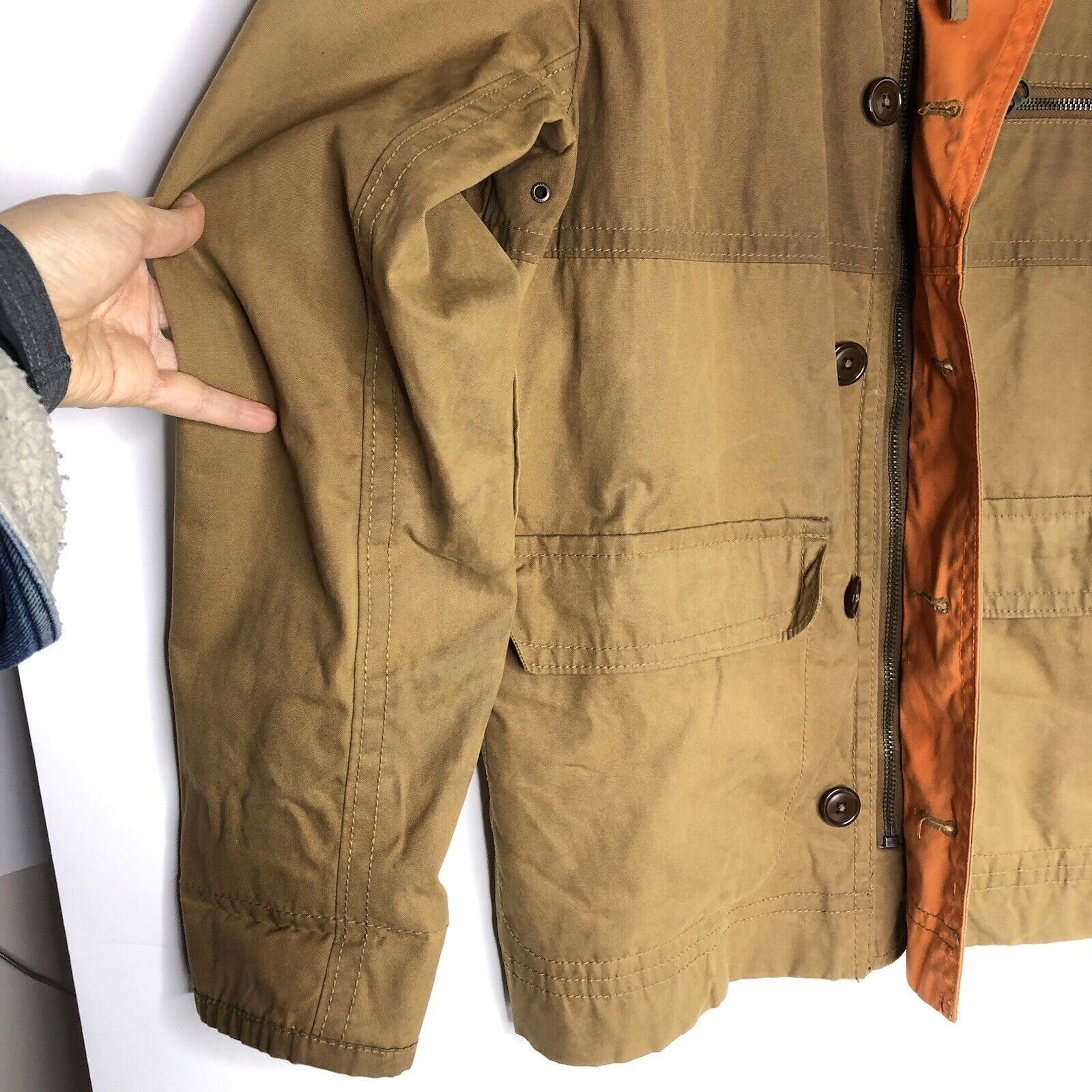 American Eagle Outfitters AEO Jacket Men S/P Chore Barn Coat Tan Corduroy Full Zip Vtg Size US S / EU 44-46 / 1 - 5 Thumbnail