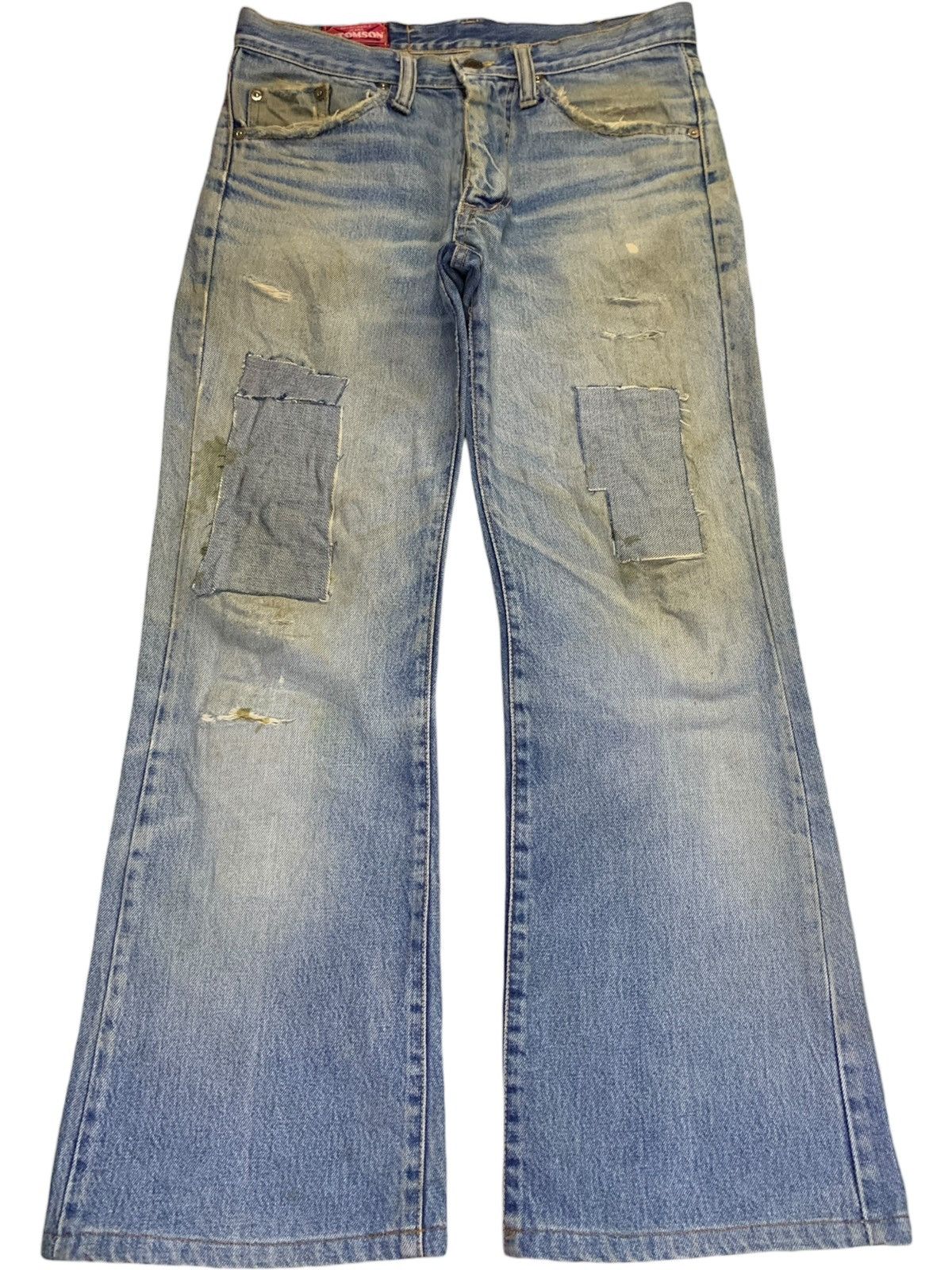 Vintage Japanese Brand Mud Wash Talon Zipper Flare Jeans