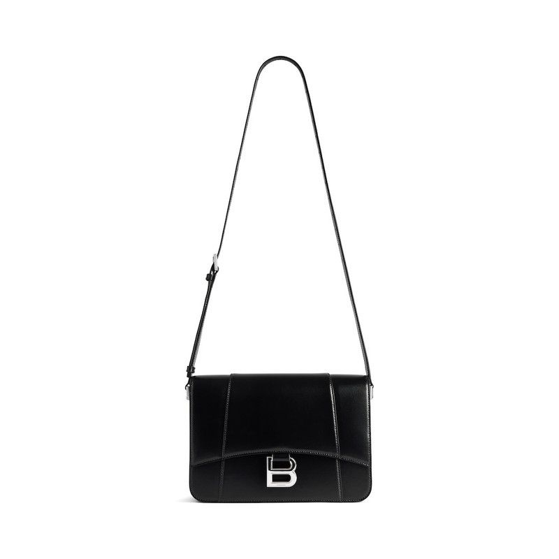 Balenciaga o1tr1nto0526 Size: OS / Hourglass Medium Flap Bag in Black Size ONE SIZE - 1 Thumbnail