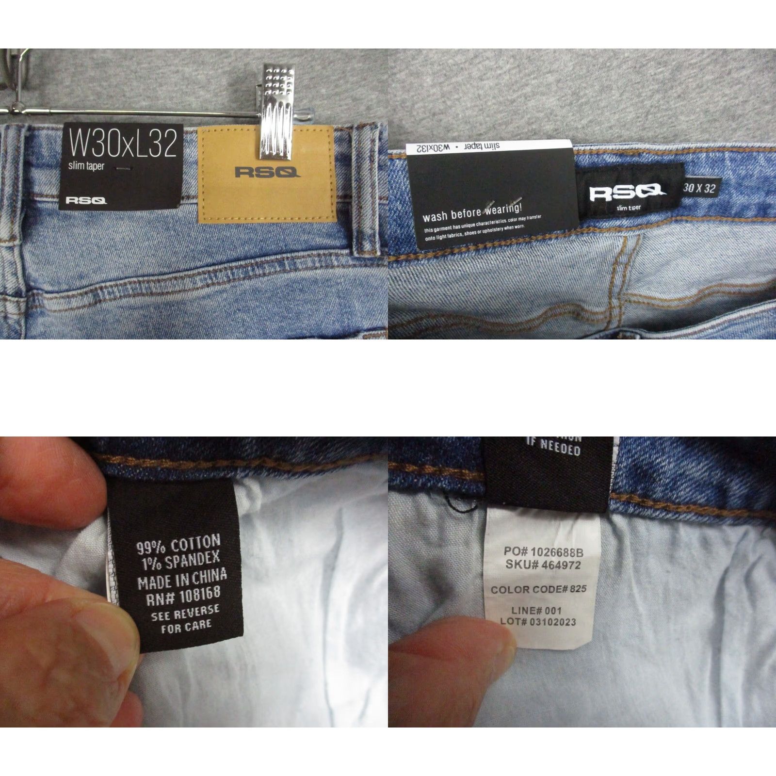 Rsq RSQ JEANS Slim Taper Flex Denim Jeans 30x32 Blue Mens Regular 30 Slim 5-Pocket Logo Zipper Distressed Denim Blue Brand New Tags Size US 30 / EU 46 - 8 Thumbnail