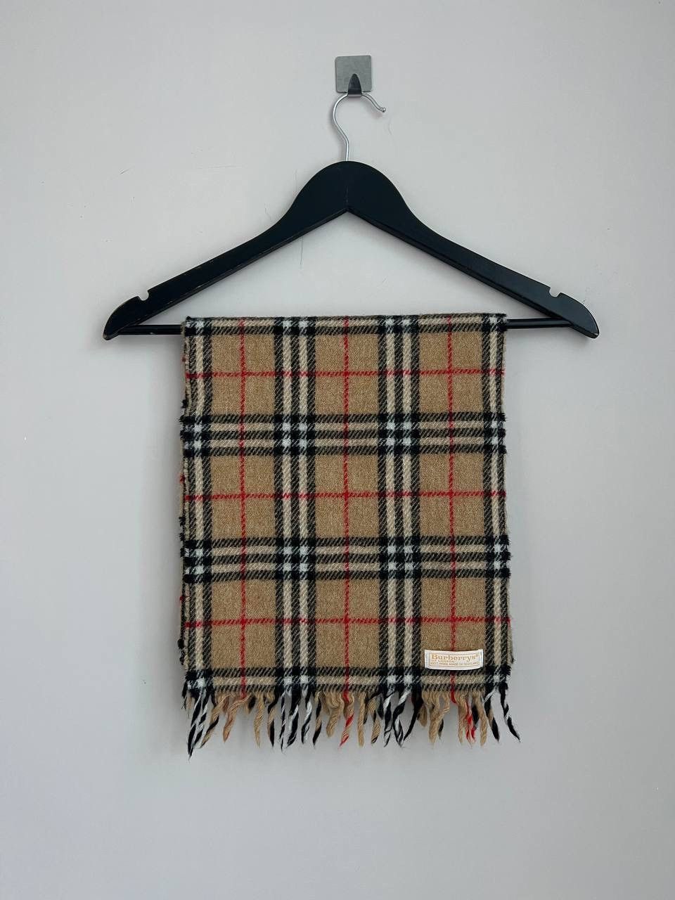 Burberry Burberrys vintage beige wool check scarf Size ONE SIZE - 1 Thumbnail