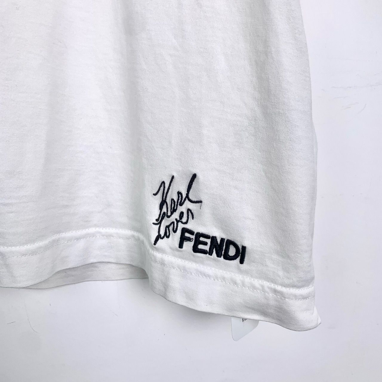 Fendi Fendi White T-Shirt With Embroidered Karl Lagerfeld & Logo G Size US L / EU 52-54 / 3 - 4 Thumbnail