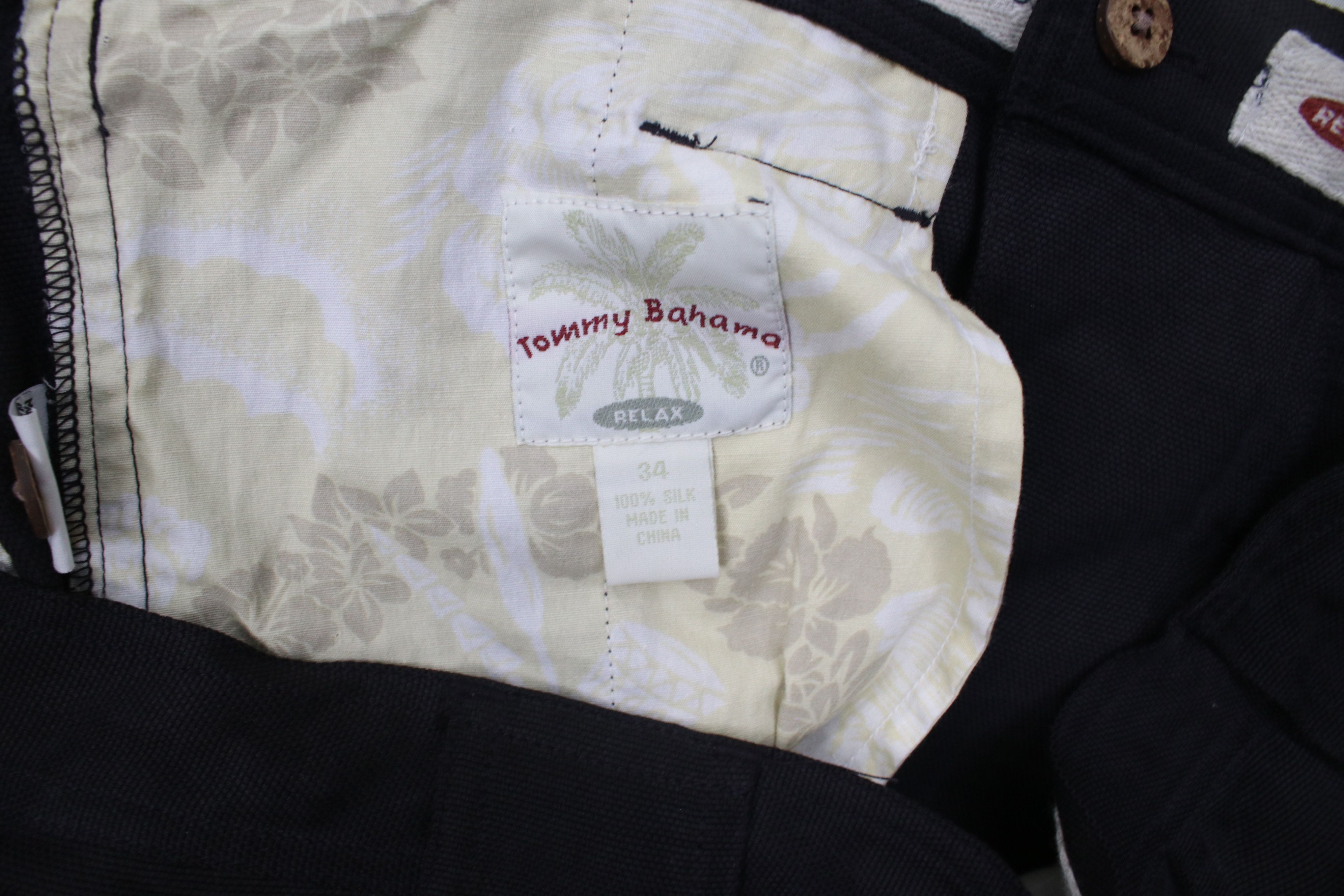 Tommy Bahama Vintage 90s Y2K Tommy Bahama Above Knee Chino Shorts Black Size US 34 / EU 50 - 7 Thumbnail