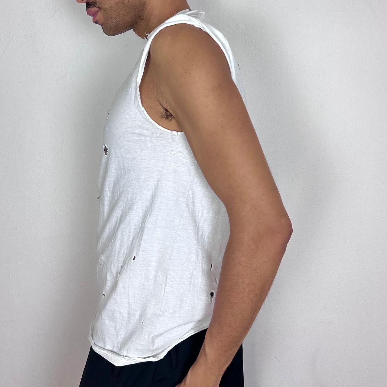 Hanes ASTROBOI* x Gildan White Ripped Grunge T-shirt - Medium Size US M / EU 48-50 / 2 - 2 Thumbnail
