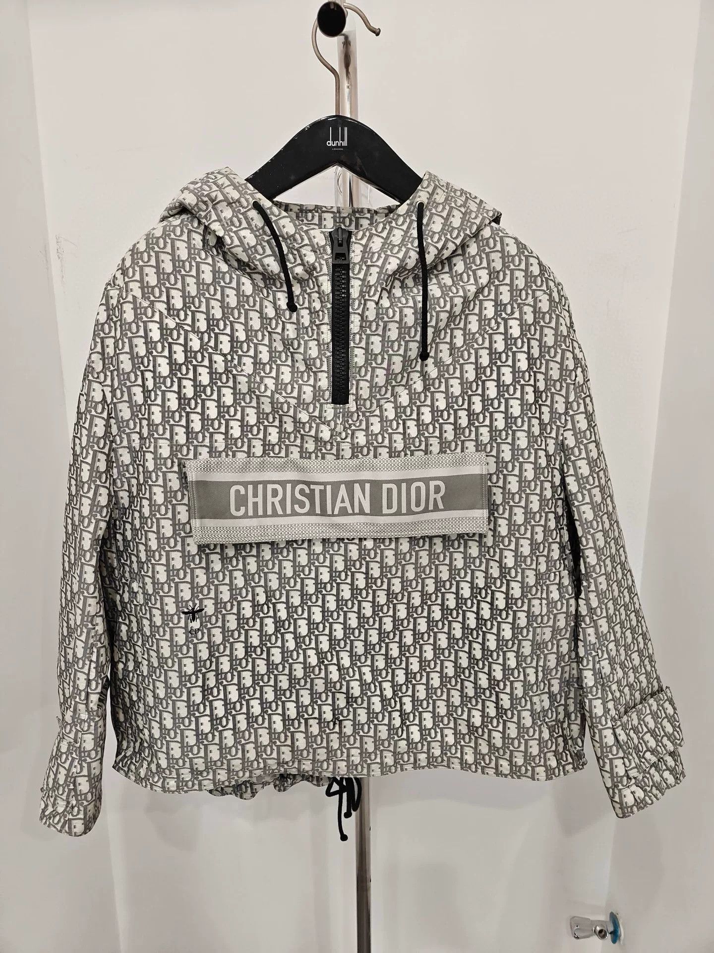 Dior Classic Gray Printed Hooded Jacket