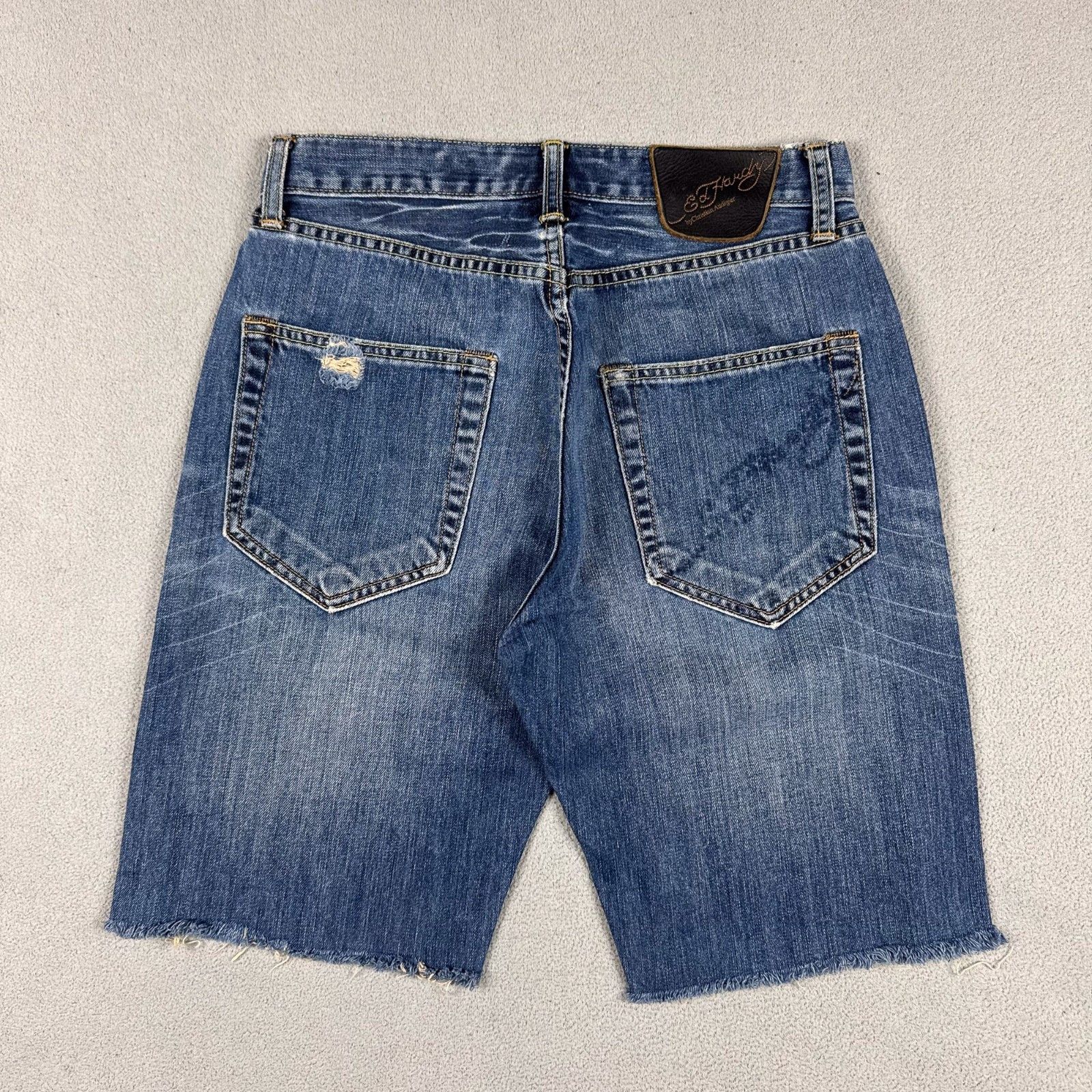 Ed Hardy Ed Hardy Vintage Denim Shorts 30 Blue Cut Off Raw Hem Y2K Size US 30 / EU 46 - 1 Thumbnail
