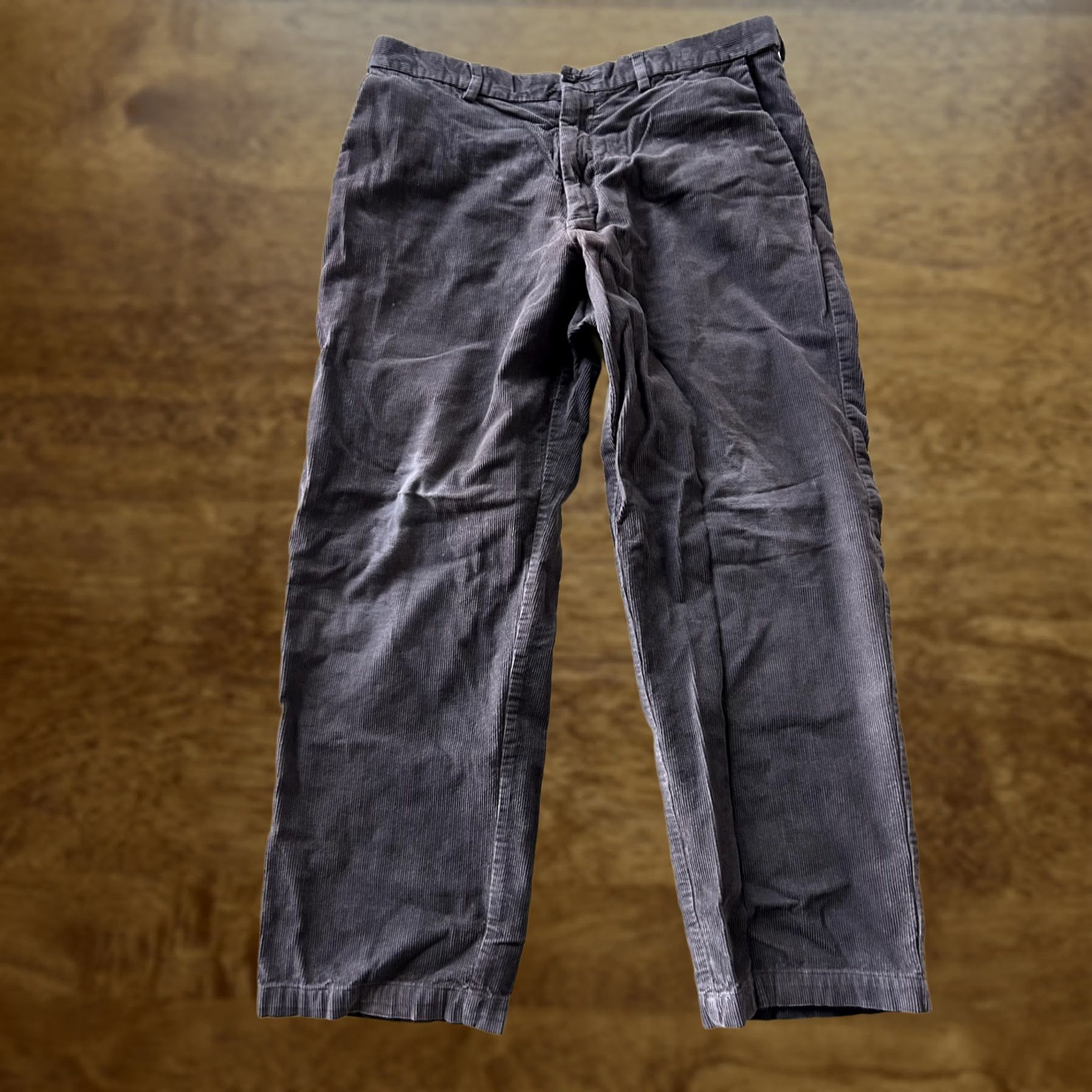 Vintage Gray Corduroy Chino Pants Mens 34x29 Regular Fit Straight Leg Casual Fall Size US 34 / EU 50 - 1 Thumbnail