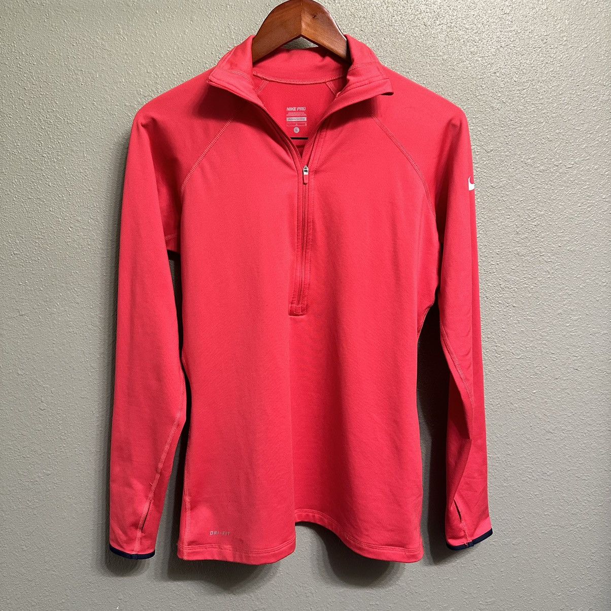 Nike Nike Pro Fire Red 1/4 Zip Women’s Pullover Size L / US 10 / IT 46 - 1 Thumbnail
