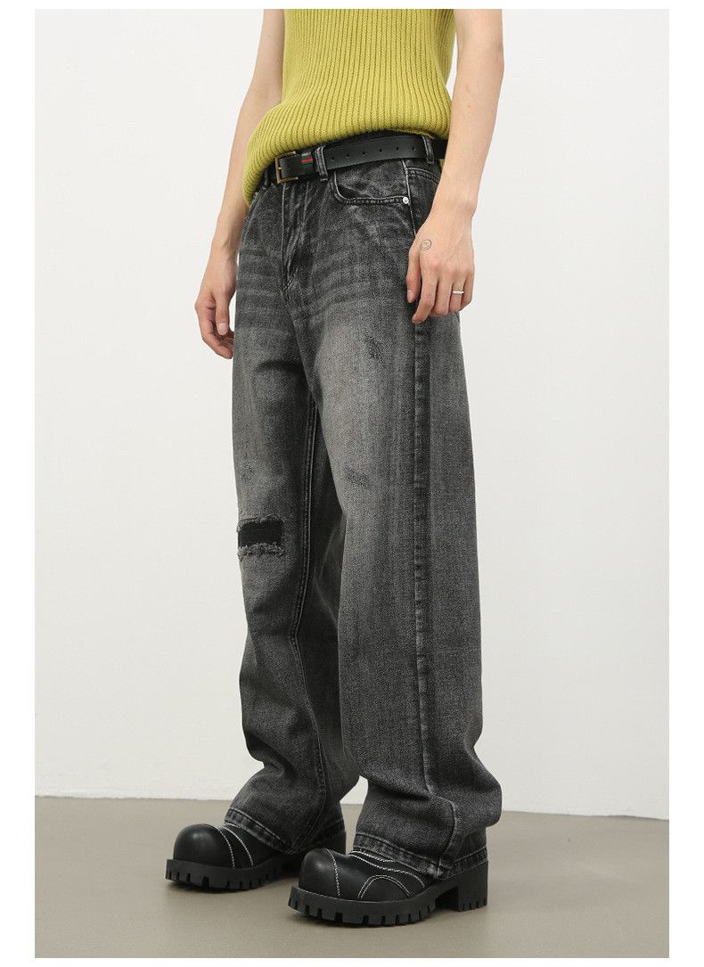 Japanese Brand × Jean Washed vintage men's wide-leg casual ripped jeans Size US 32 / EU 48 - 3 Thumbnail