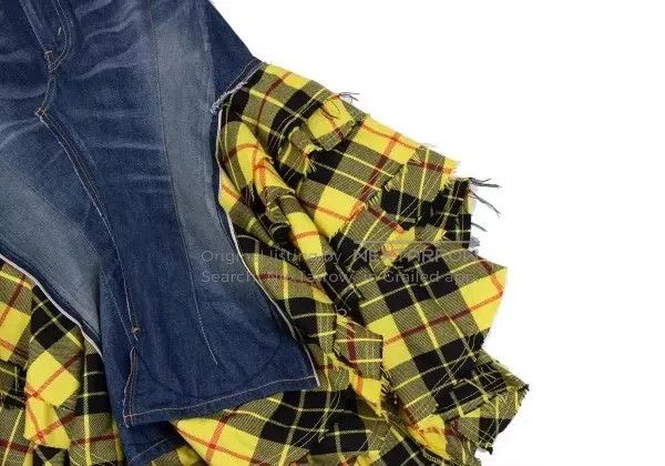 Junya Watanabe Junya Watanabe size S Blue Retro Plaid Patchwork Design Sk Size 23" - 7 Thumbnail