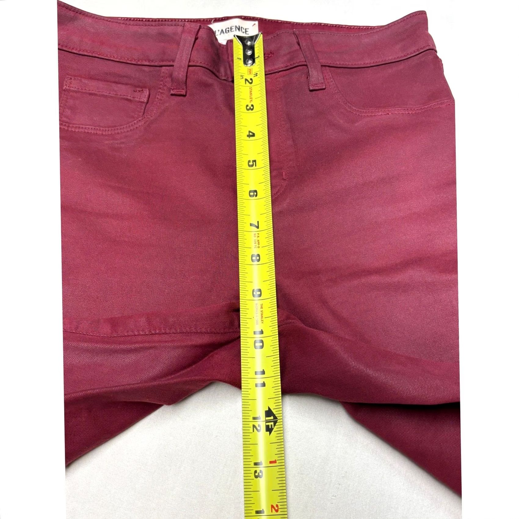 L'AGENCE L'AGENCE Margot High Rise Skinny Jeans Berry Coated Burgundy 26X27 USA Womens Size 26" / US 2 / IT 38 - 7 Thumbnail