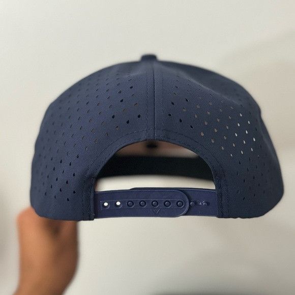 Designer NEW 7 PANEL CAMPER LASER CUT MESH GOLFER NAVY HAT Size ONE SIZE - 4 Thumbnail