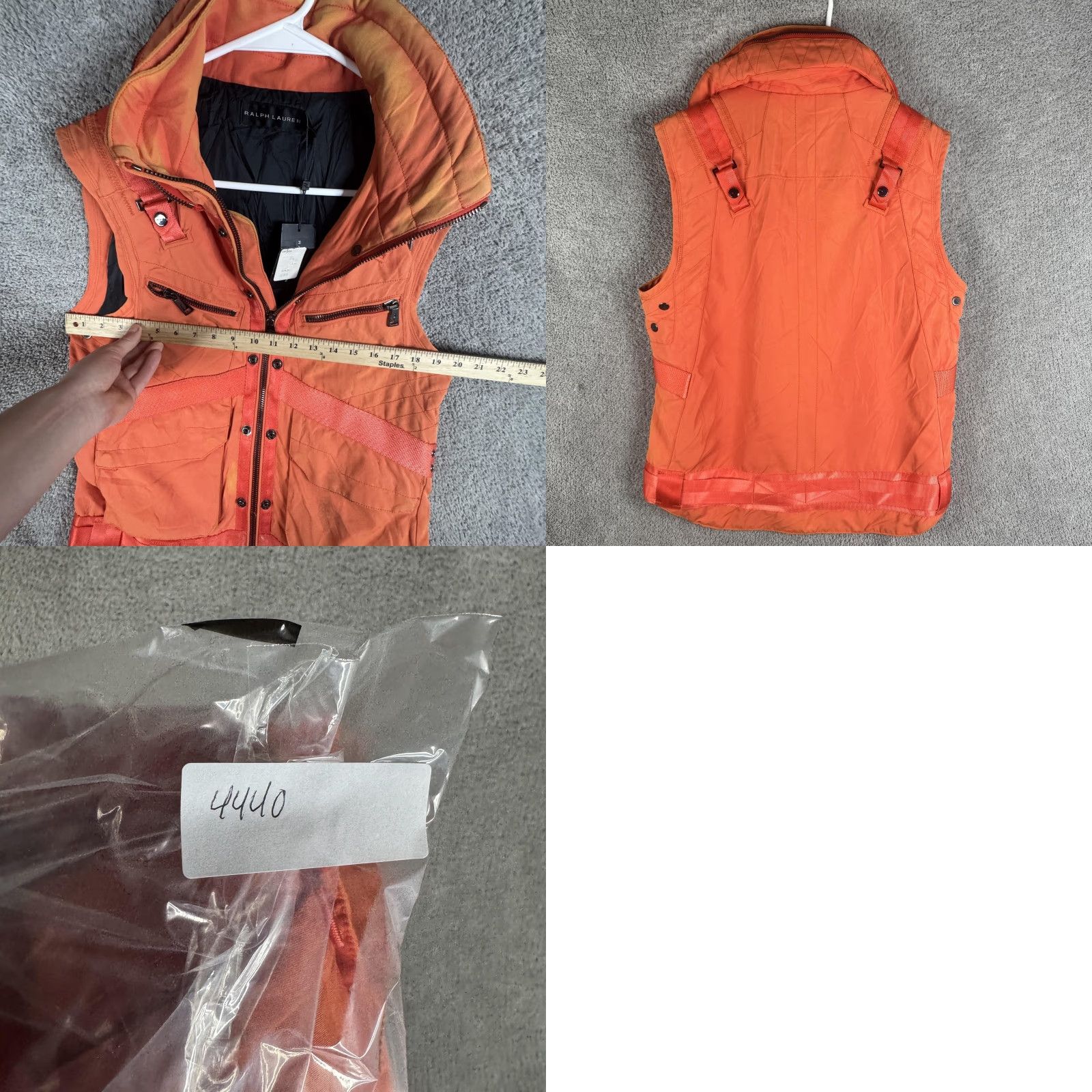 Ralph Lauren Ralph Lauren SPCL AGENT Vest Mens M Orange Insulated Quilted Full Zip With Pockets Casual Military Jacket Style Size US M / EU 48-50 / 2 - 9 Thumbnail