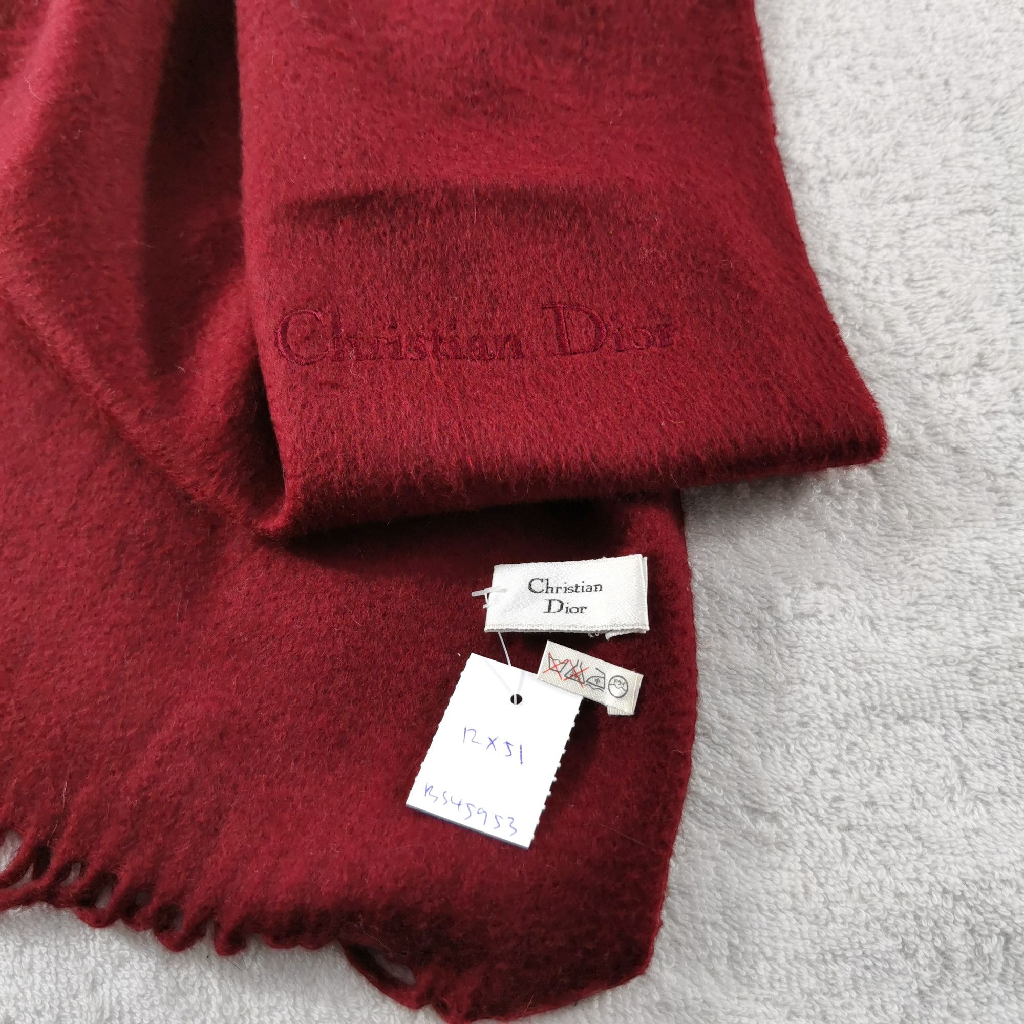 Christian Dior Monsieur Vintage Christian DIOR Scarf Wool Warmer Fringe Scarves Size ONE SIZE - 4 Thumbnail