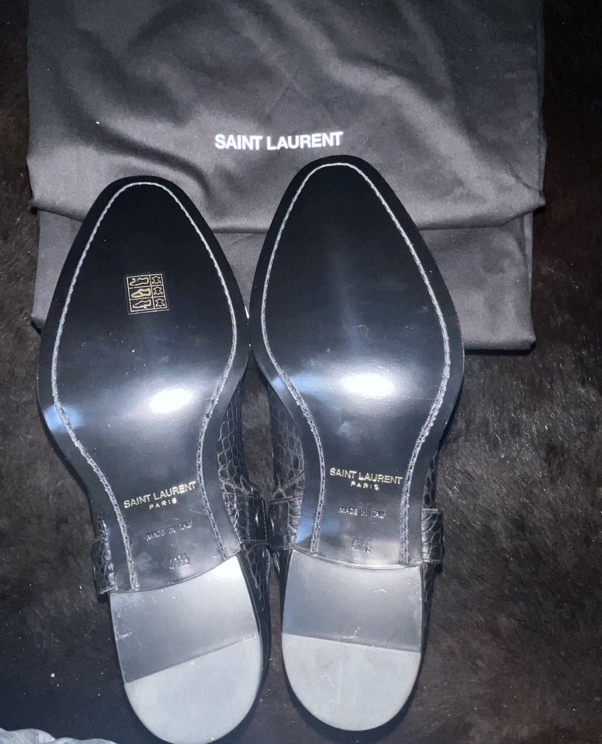 Saint Laurent Paris SAINT LAURENT PARIS WYATT FAKE CROC NERO MENS BOOT EU 41.5 Size US 8.5 / EU 41-42 - 3 Thumbnail