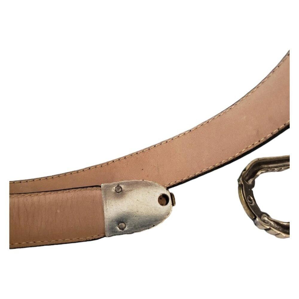 Brighton Brighton Vintage Black & Silver Tone Ladies Leather Belt L Size ONE SIZE - 9 Thumbnail