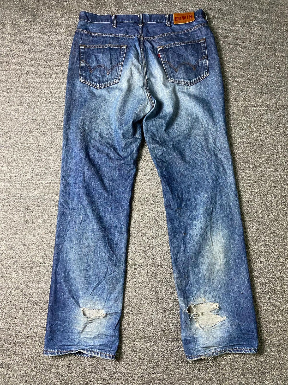 Edwin × Japanese Brand × Vintage EDWIN 503 Regular Fit Distressed Denim Jeans (133) Size US 38 / EU 54 - 2 Thumbnail