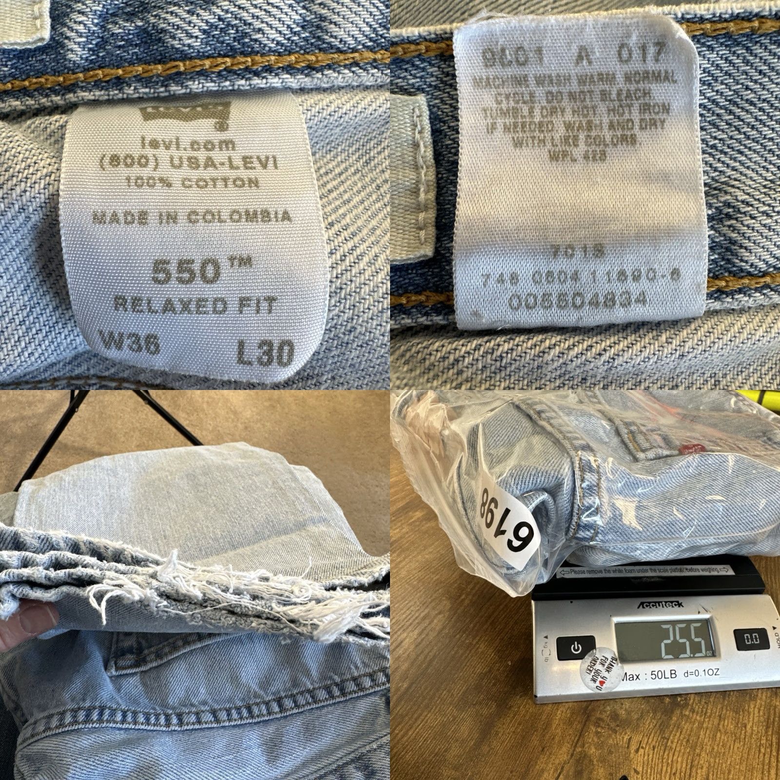 Levi's VINTAGE Levi's Jeans Mens 36x30 Blue Denim 550 Relaxed Fit Faded Grunge Y2K Mens Jeans Size US 36 / EU 52 - 9 Thumbnail