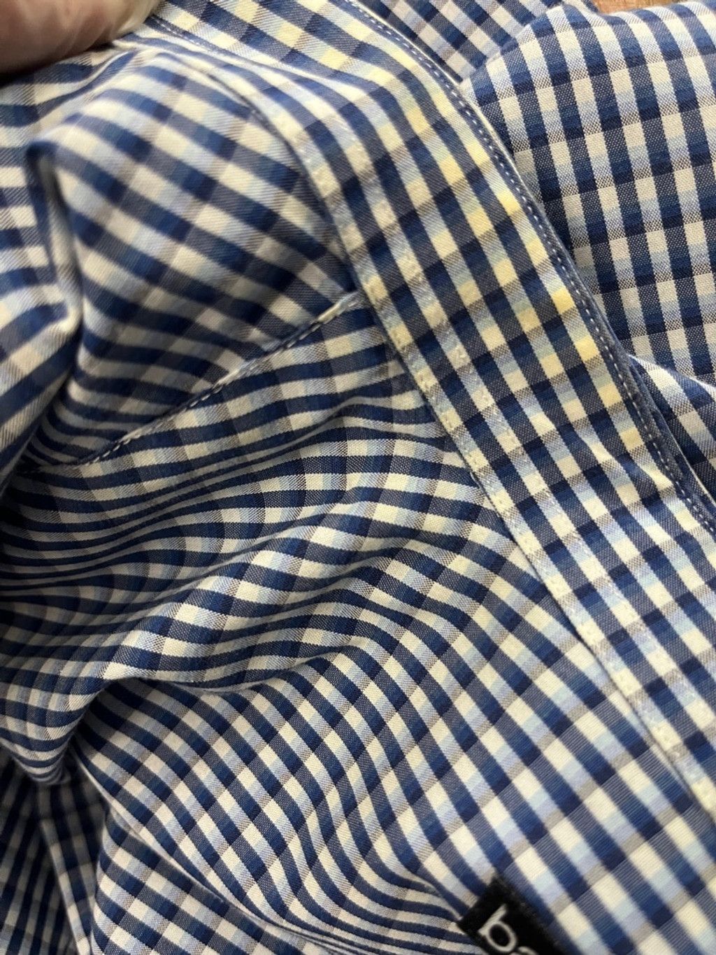 Bar III Bar III Slim Fit Stretch Gingham Shirt – Blue Size US S / EU 44-46 / 1 - 6 Thumbnail