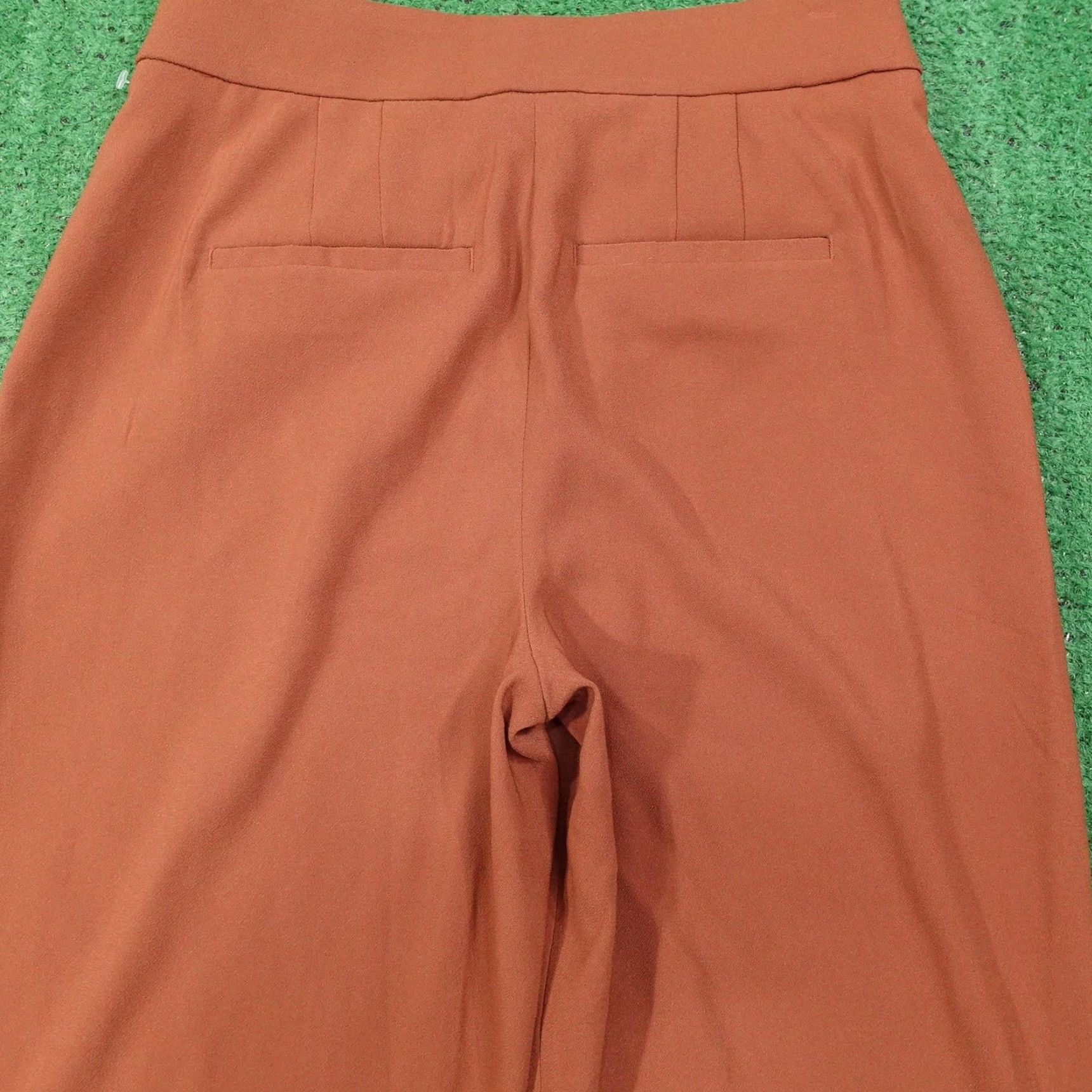 Express VINTAGE Express Stylist Ankle Super High Rise Pants Womens 4 Brown Crepe Pleated Pockets 28x26.5 Women Size 27" / US 4 / IT 40 - 5 Thumbnail