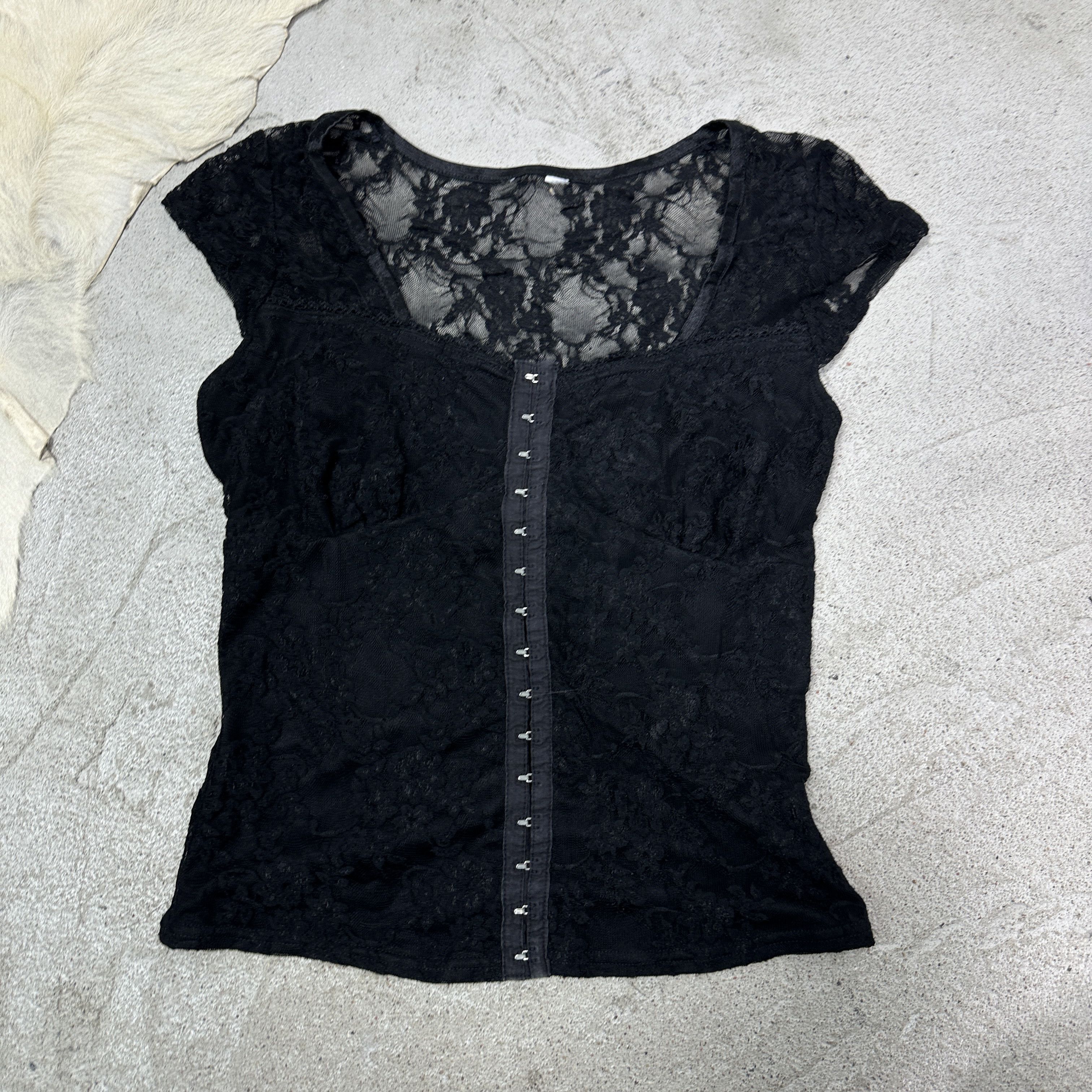 Vintage Vintage Avant Garde Sheer Lace Corset Top Y2K Size S / US 4 / IT 40 - 2 Thumbnail