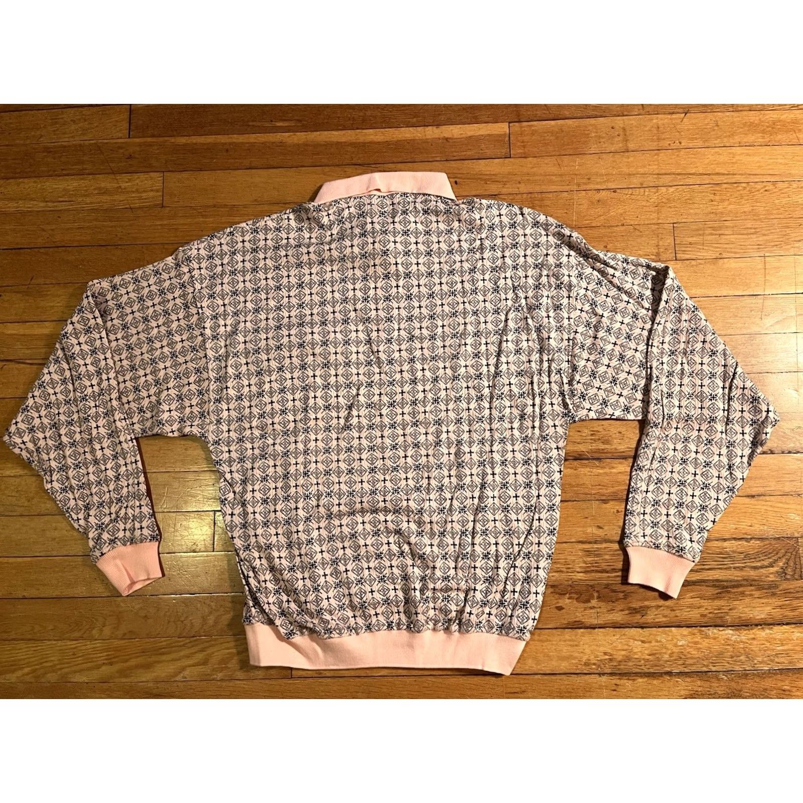 Vintage VINTAGE Pop 84 1/4 Zip Long Sleeve Polo Shirt Men M Pink All Over Print 90s Size US M / EU 48-50 / 2 - 7 Thumbnail