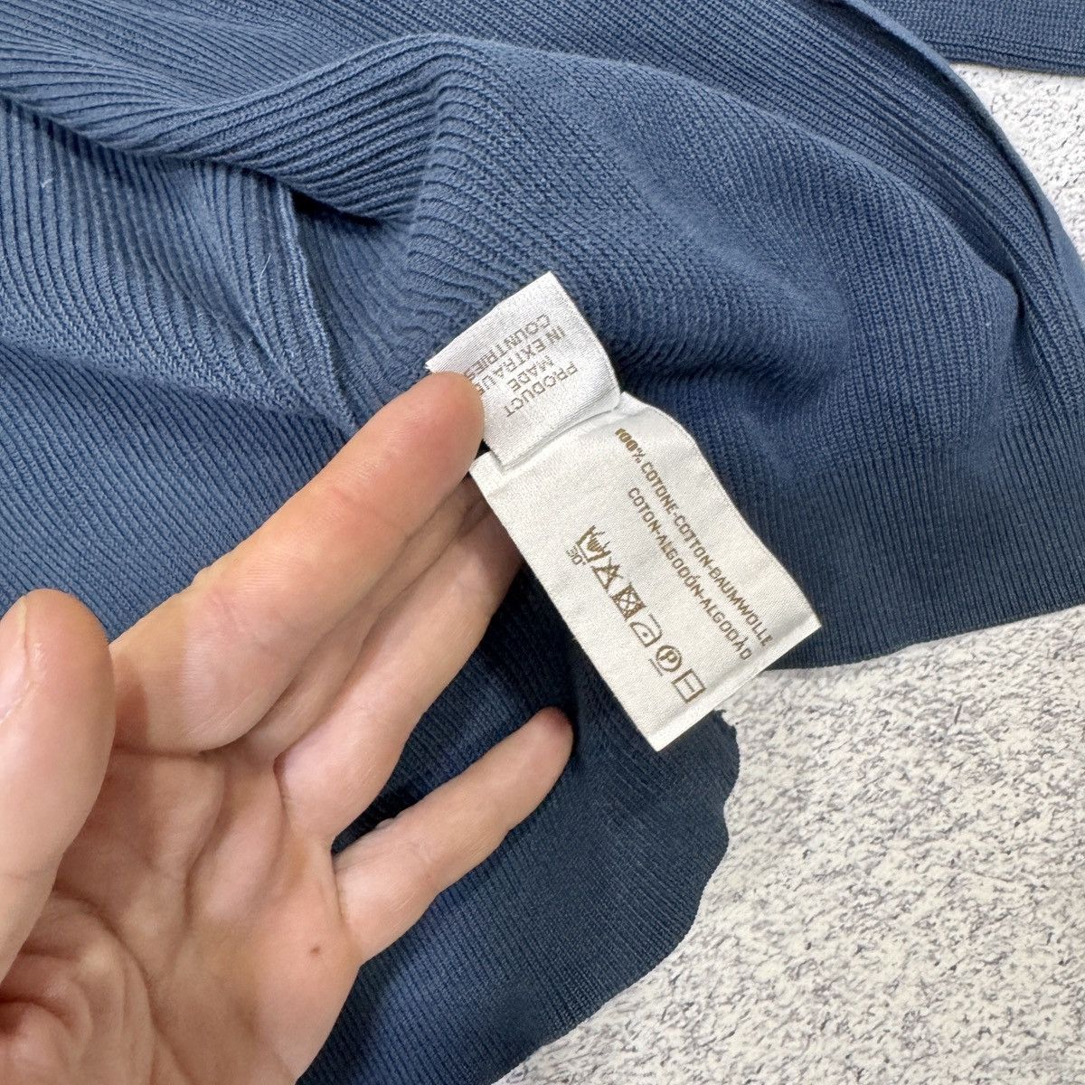 Other Kangra Italy Full Zip Cotton Cardigan Sweater Blue M size Size US M / EU 48-50 / 2 - 8 Thumbnail