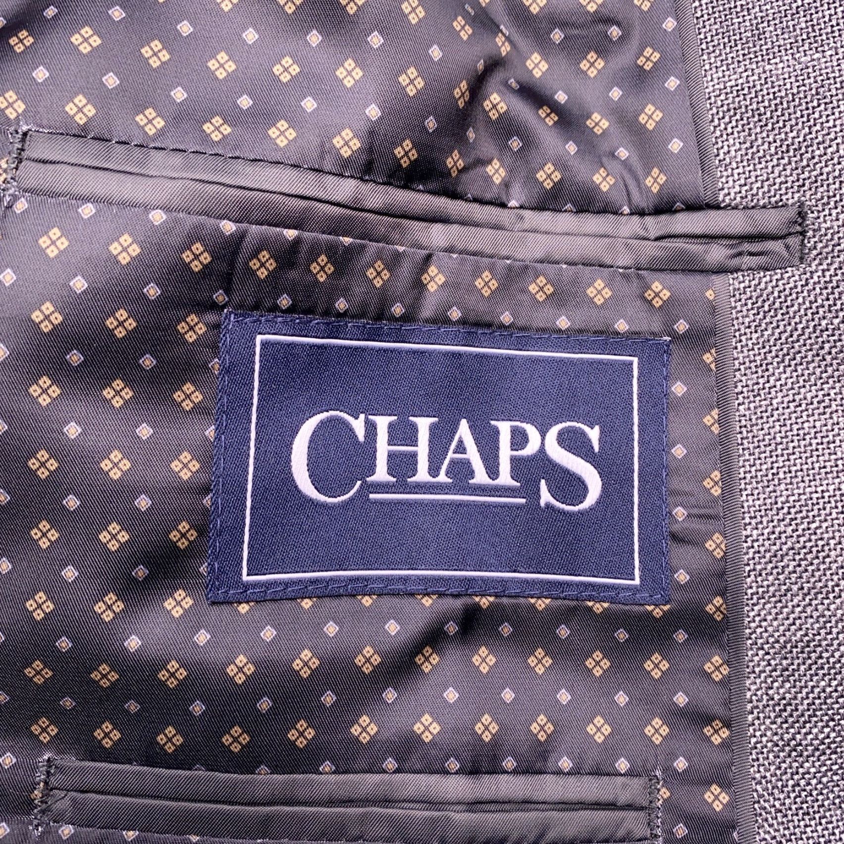 Chaps Chaps Sport Coat Mens 48L Gray Blazer Single Breasted 2-Button Jacket Long Notch Lapel Casual Formal Business Size 48R - 6 Thumbnail