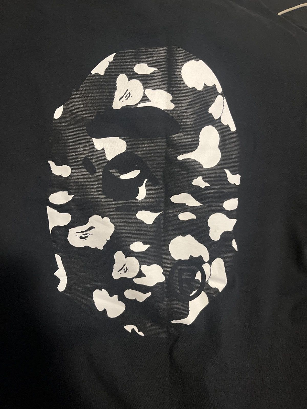 image of Bape Stripe Abc Camo Big Ape Head Tee in Black, Men's (Size XL)