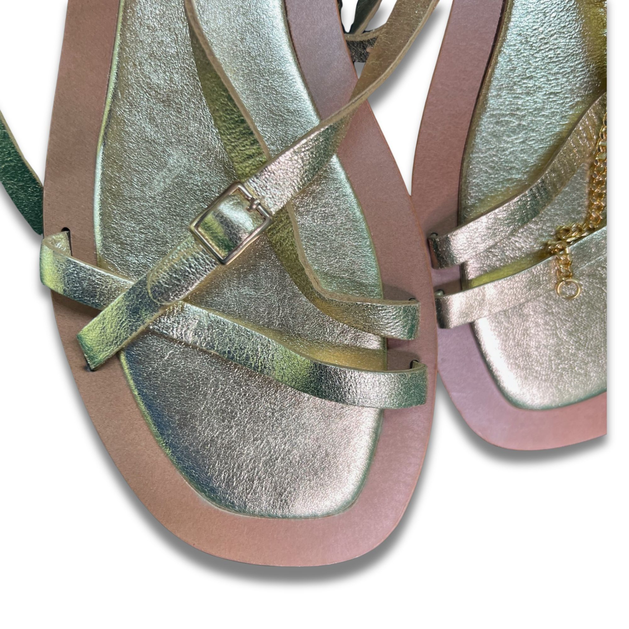 Other Vicenza Womens Gold Strappy Sandals With Chain Detail Size 8 Size US 8 / IT 38 - 5 Thumbnail