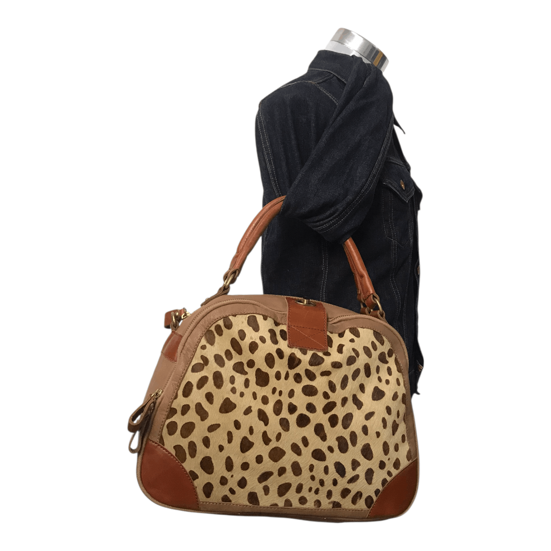 Genuine Leather Perche Fur Leather Tote Bag Size ONE SIZE - 1 Thumbnail
