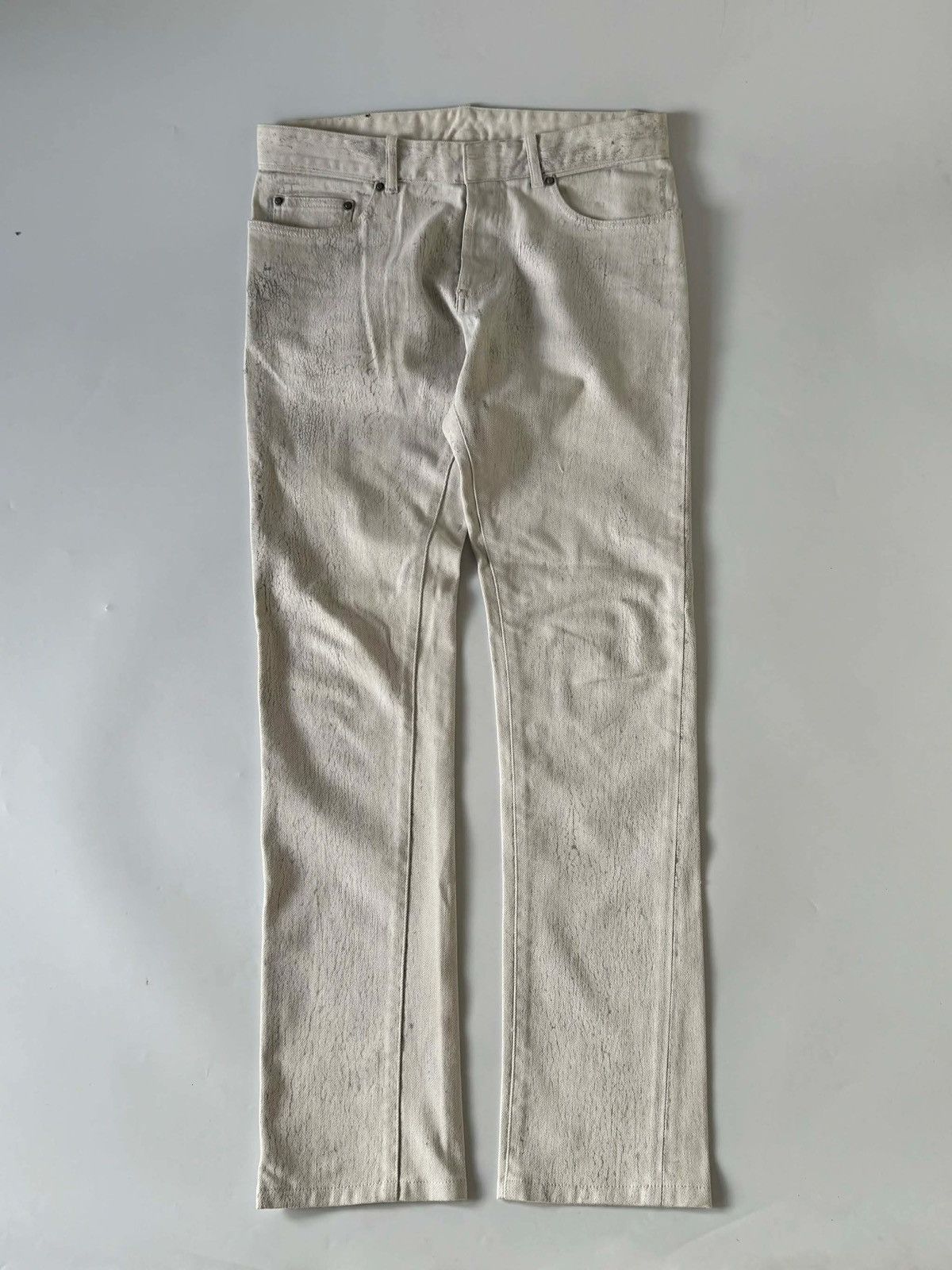Balenciaga Balenciaga FW14 Cracked Paint Denim Pants Size US 31 - 1 Thumbnail